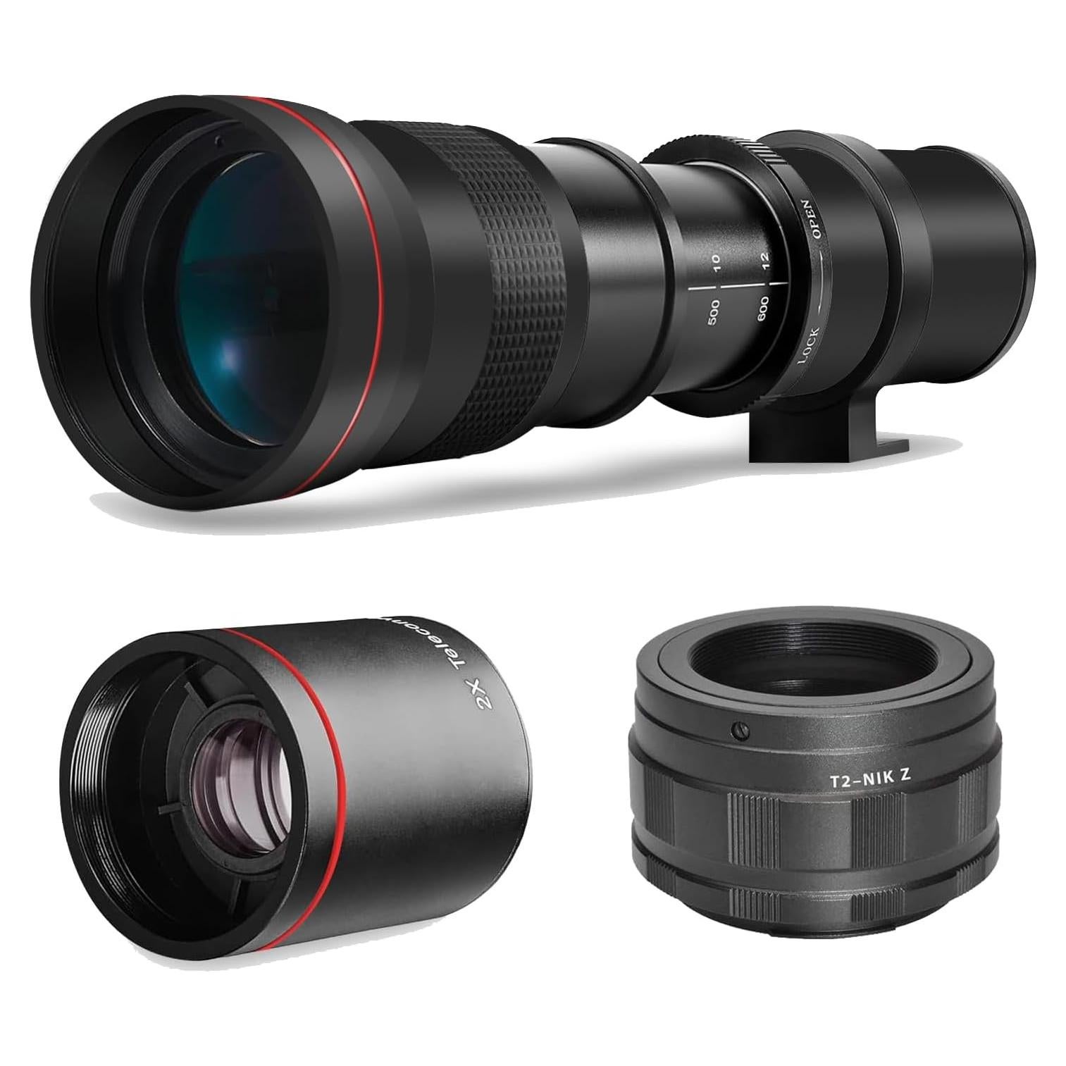 Lente Telefoto Manual 420-1600mm f/8 para Nikon Z5, Z6, Z7