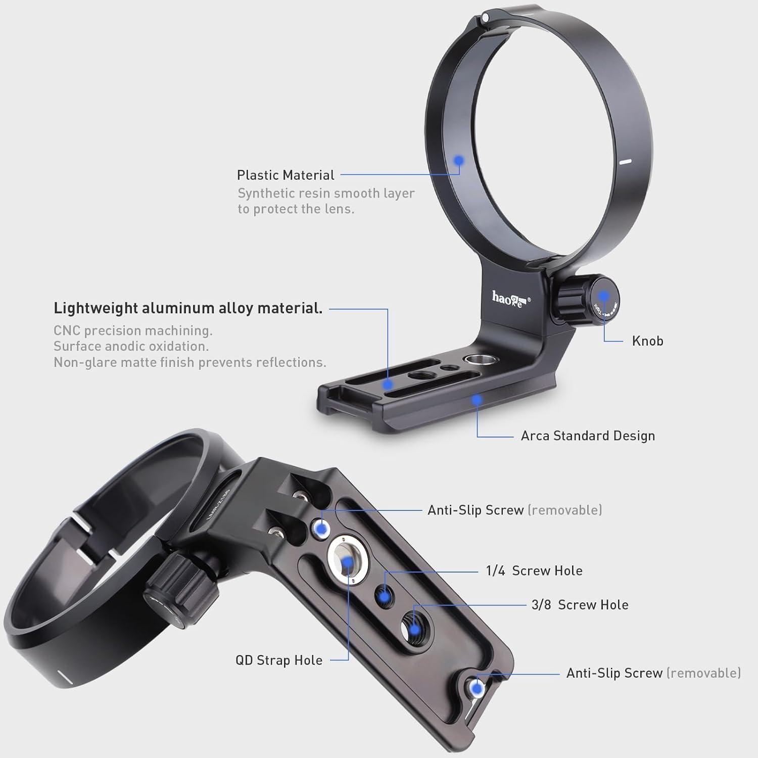 Anillo de Montaje en Trípode Haoge LMR-Z186 para Nikon Nikkor Z 180-600mm