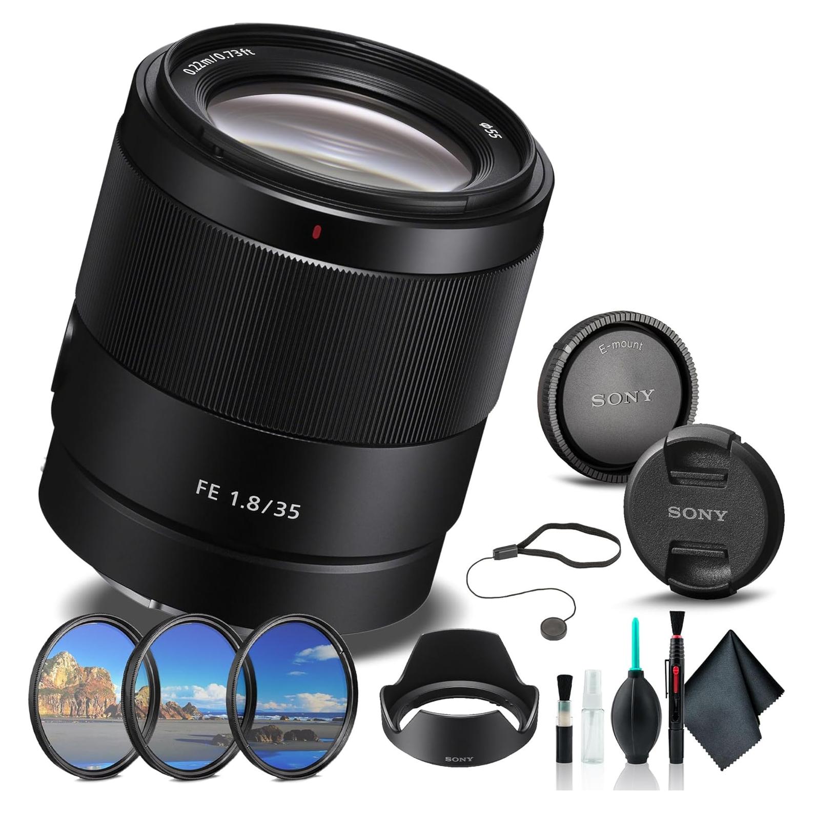 Lente Sony FE 35mm f/1.8 para Cámaras E - Incluye Kit de Filtros