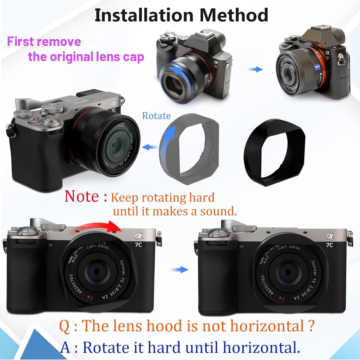 Sombrero de lente Haoge LH-RX1B para Sony RX1/RX1R/RX1RII