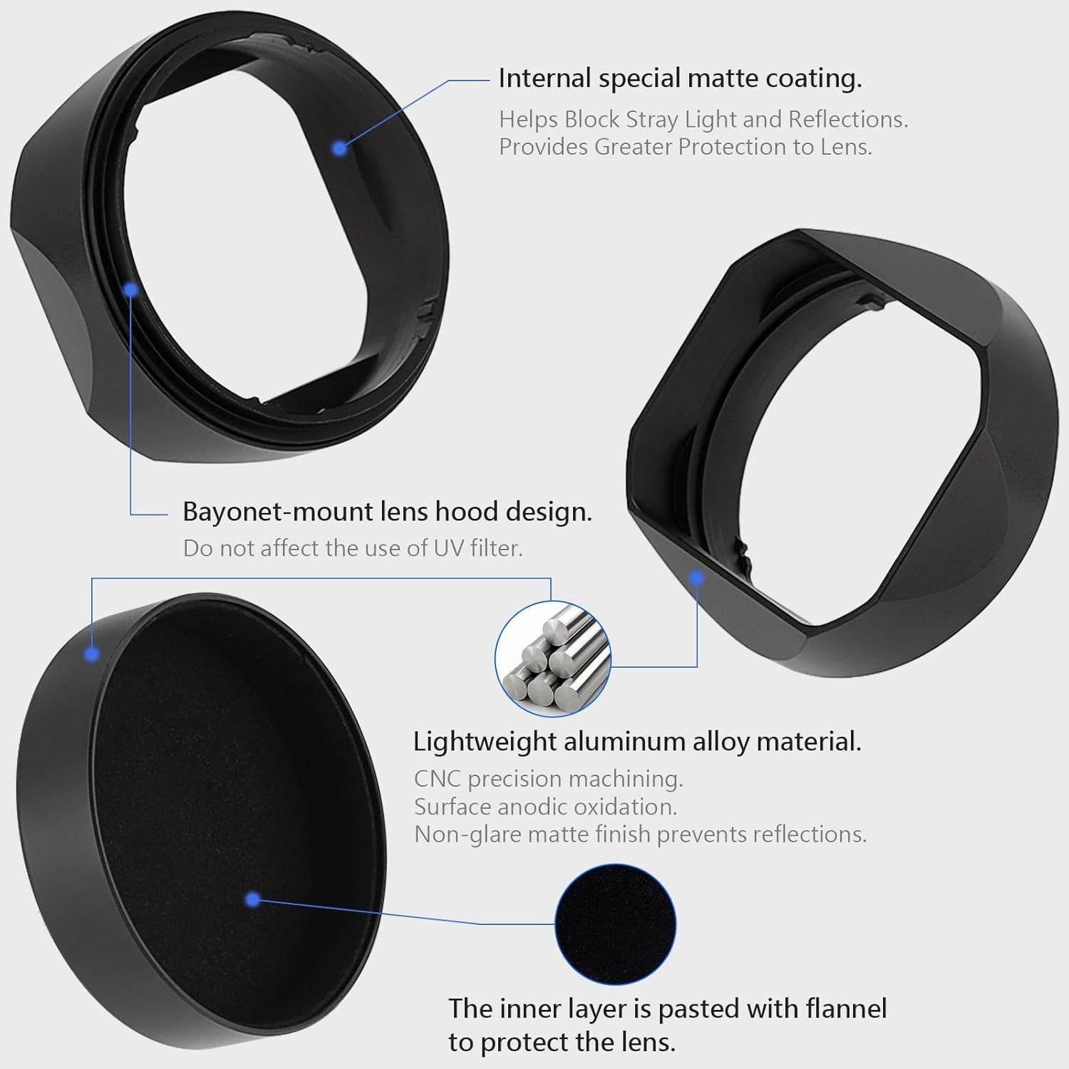 Sombrero de lente Haoge LH-RX1B para Sony RX1/RX1R/RX1RII
