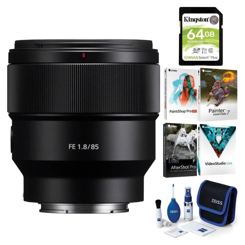 Lente Prime Sony FE 85mm f/1.8 Montura E + Kit 64GB
