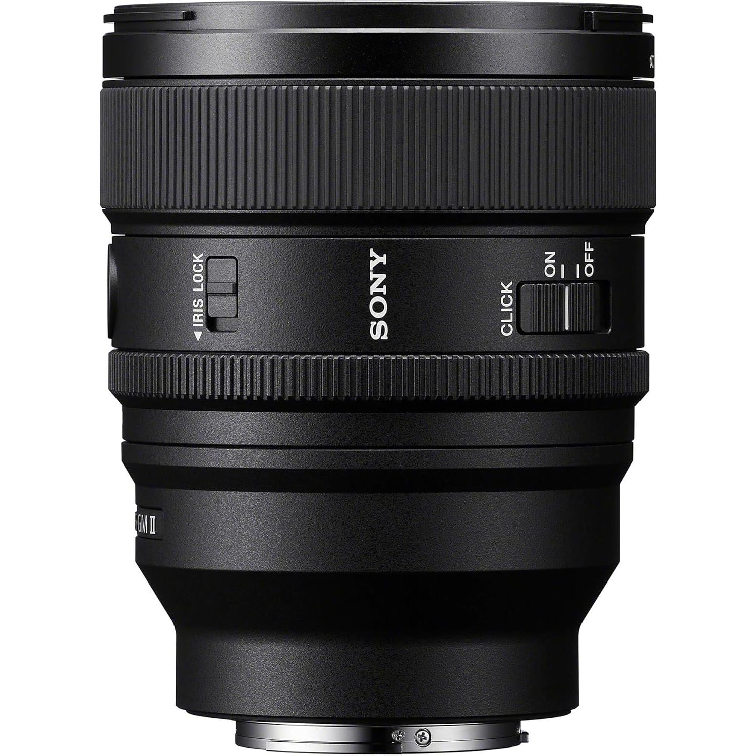 Lente Sony FE 85mm f/1.4 GM II con filtro 77mm y accesorios