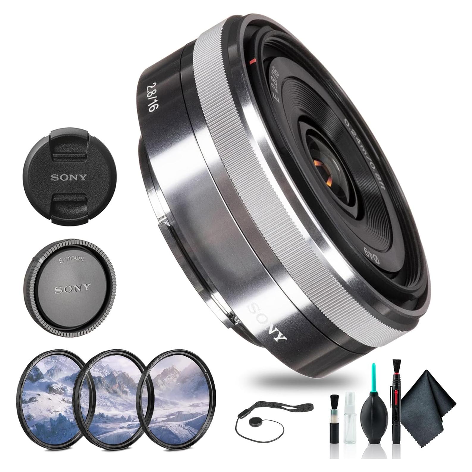 Lente Sony E 16mm f/2.8 Plata para Cámaras APS-C