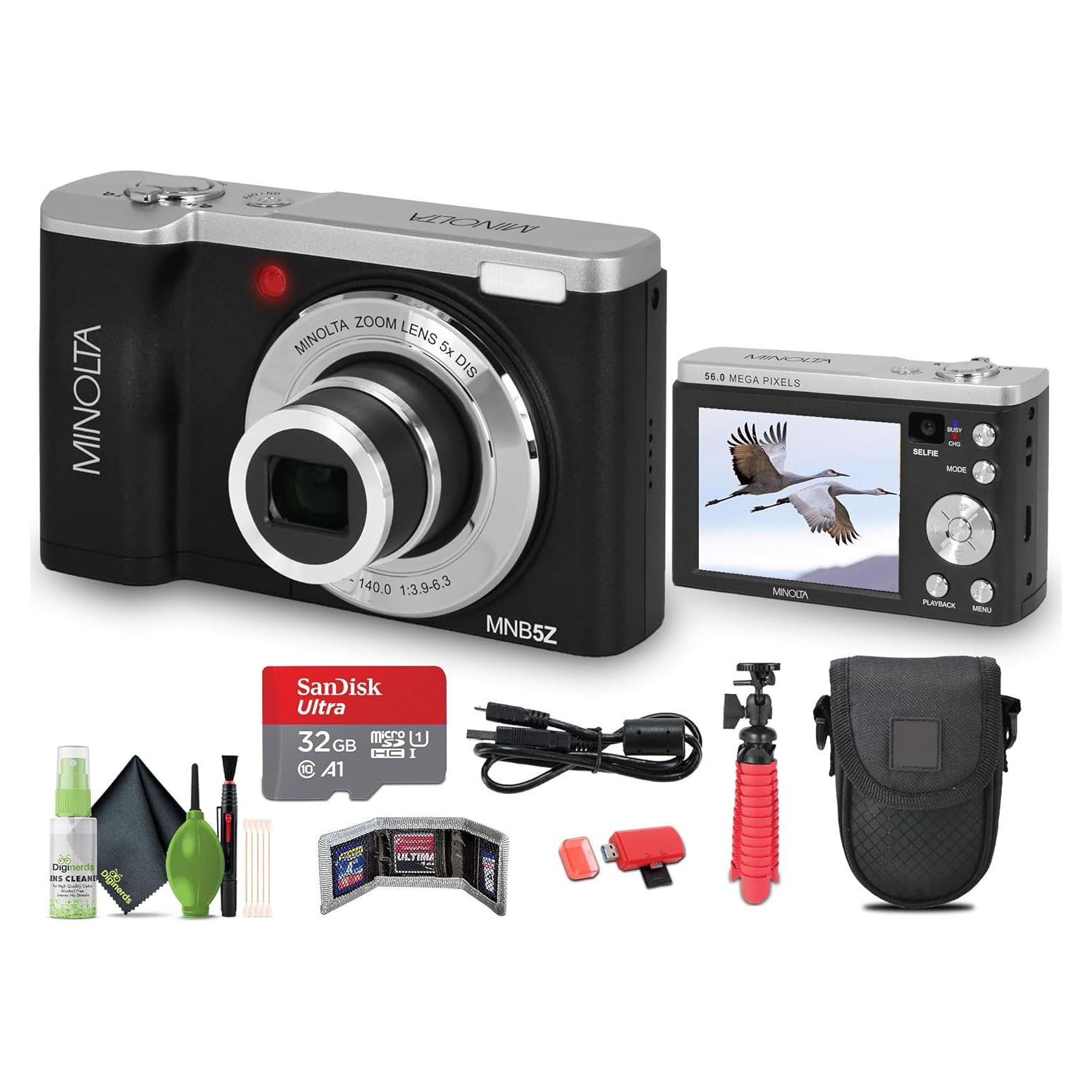 Cámara Digital Minolta MNB5Z 56MP Doble Lente Zoom 5X 5K HD