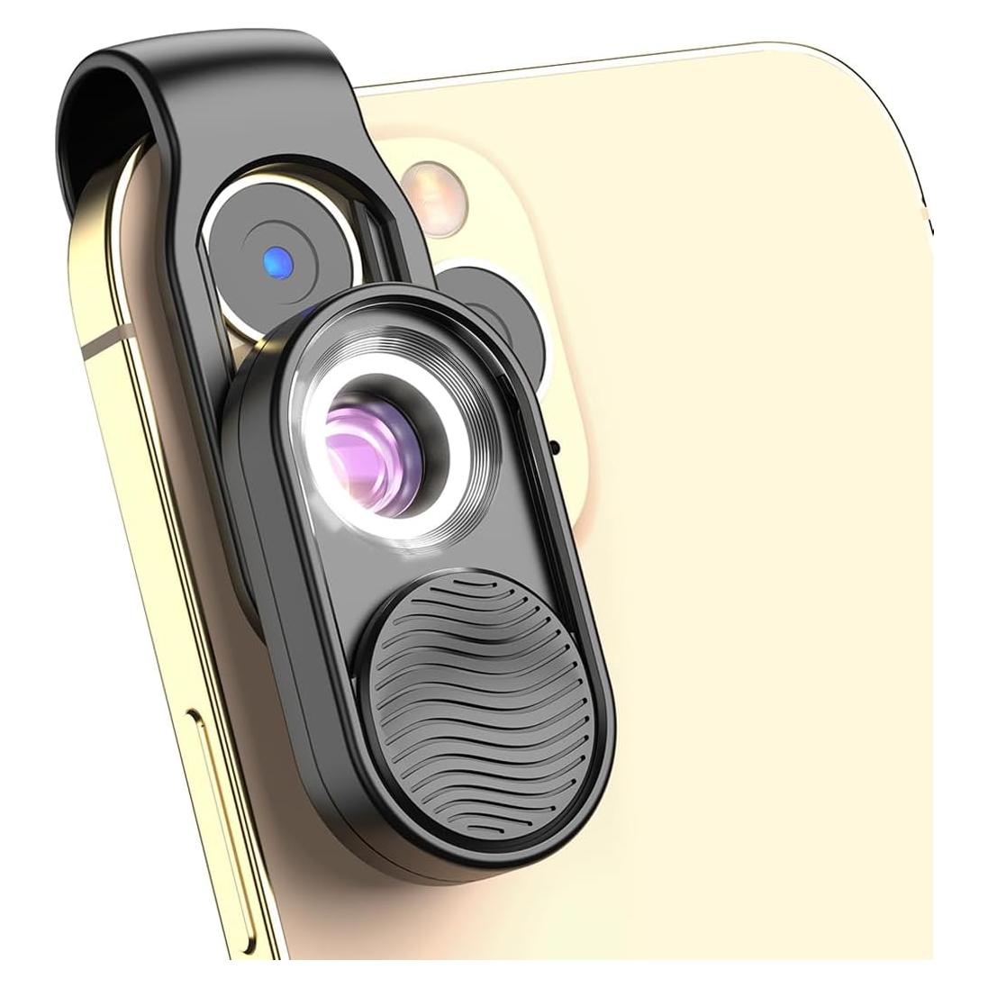 Lente Microscopio APEXEL 100x con Luz LED para Smartphone