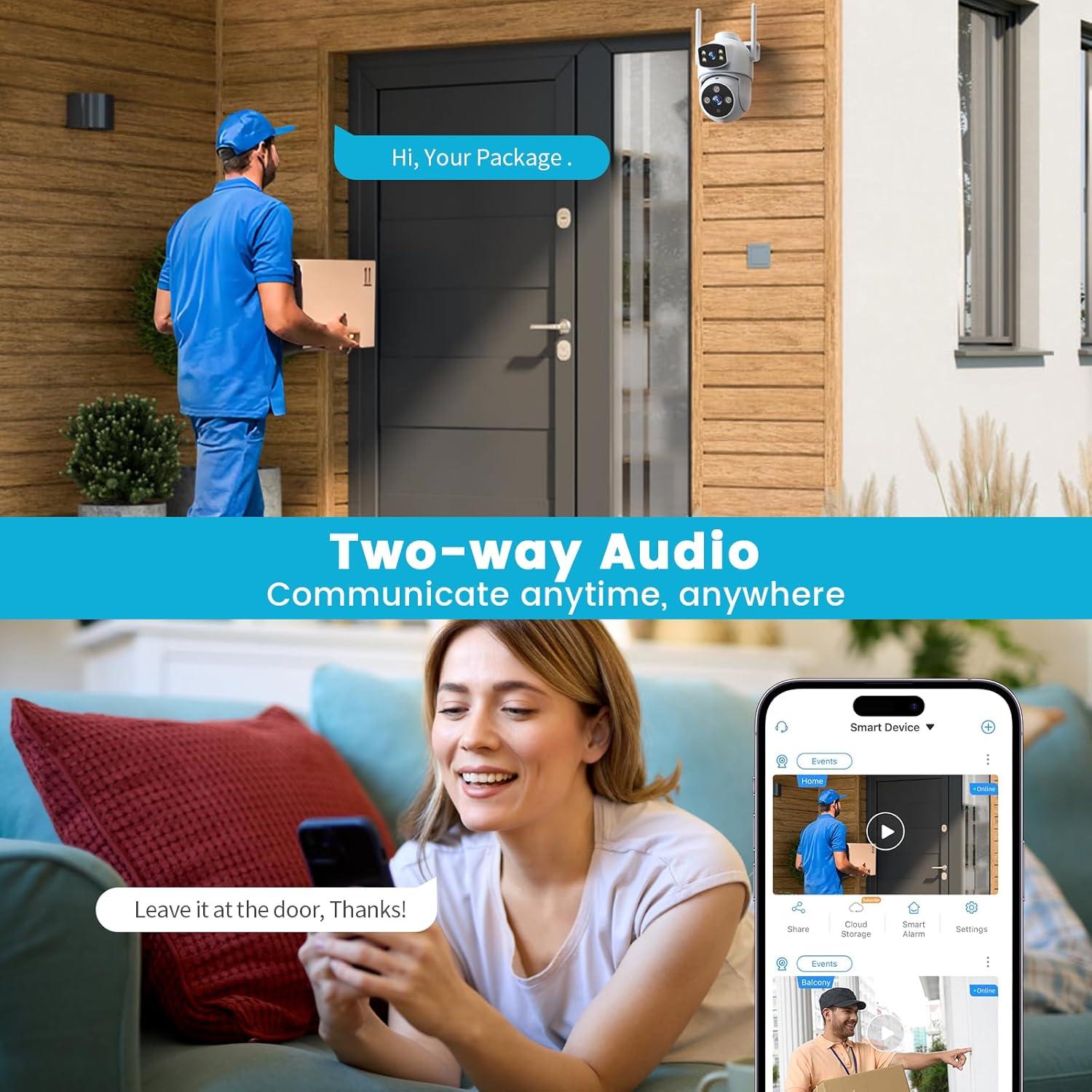 Cámara de Seguridad Exterior XVIM 2PK 6MP WiFi 2.4GHz IP65