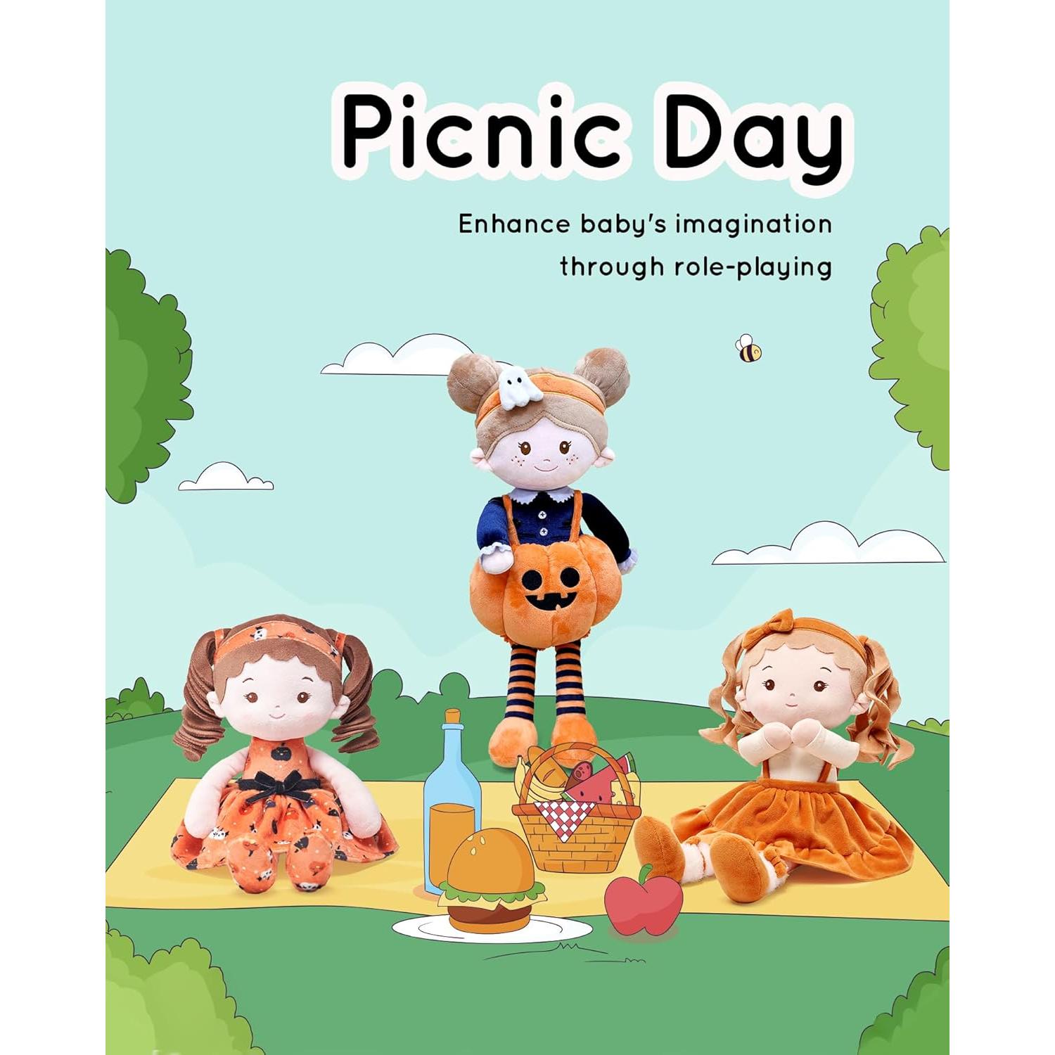 Muñeca de Trapo Suave LeyaDoll 40 cm Niña Calabaza