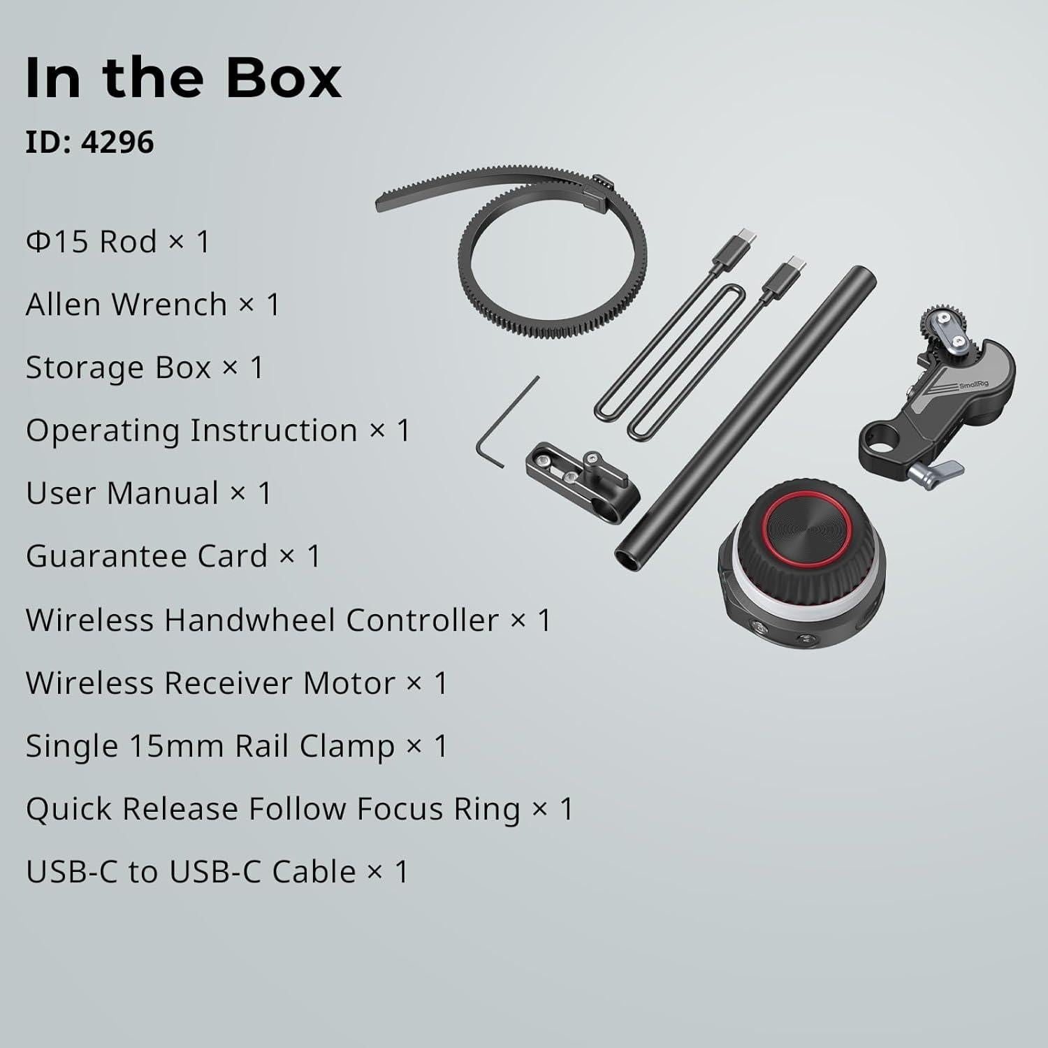 Kit de Enfoque Inalámbrico SmallRig 4296 con Controlador y Motor