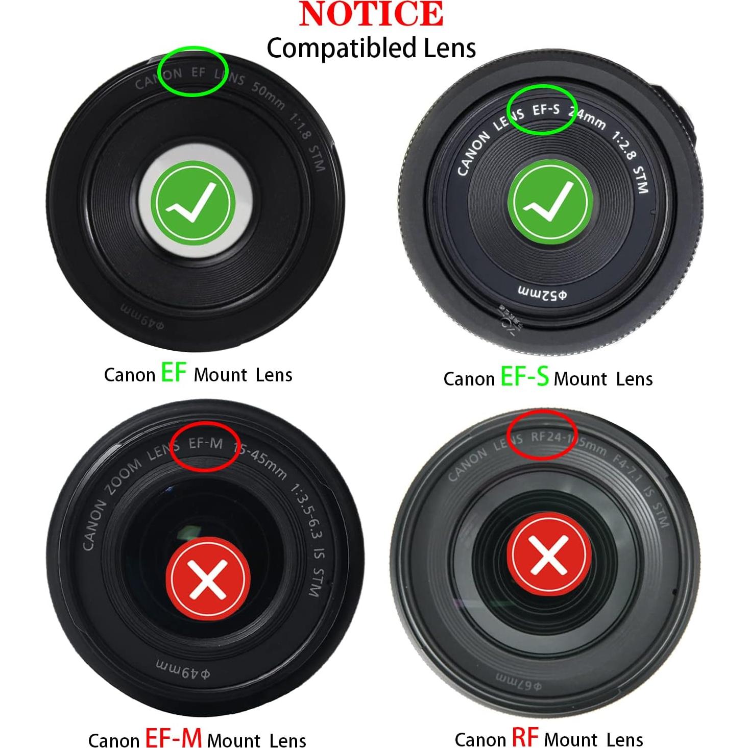 Tapa de Lente Trasera Canon EOS EF EF-S - 4 Pack