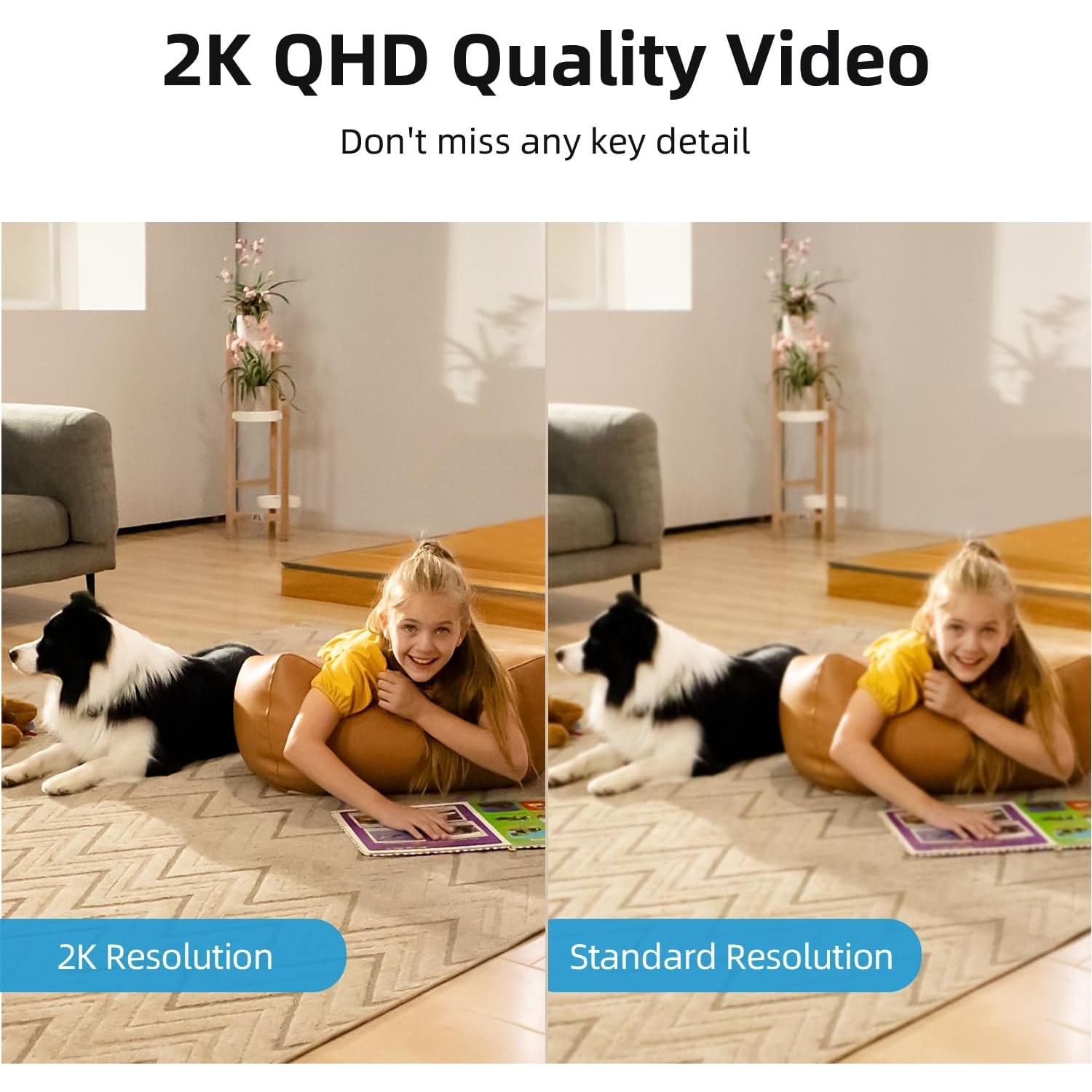 Cámara de Seguridad AOSU 2K Interior, 360° y Visión Nocturna