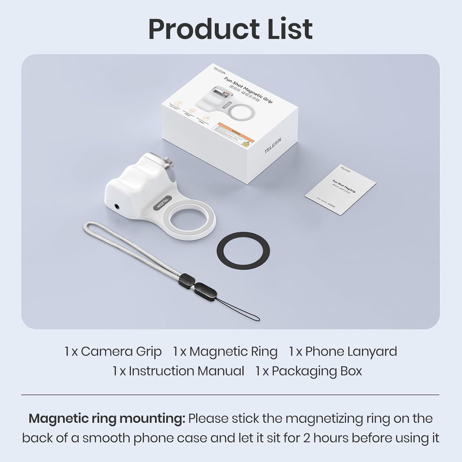 Agarradera Magnética Ergonómica Telesin para Smartphone