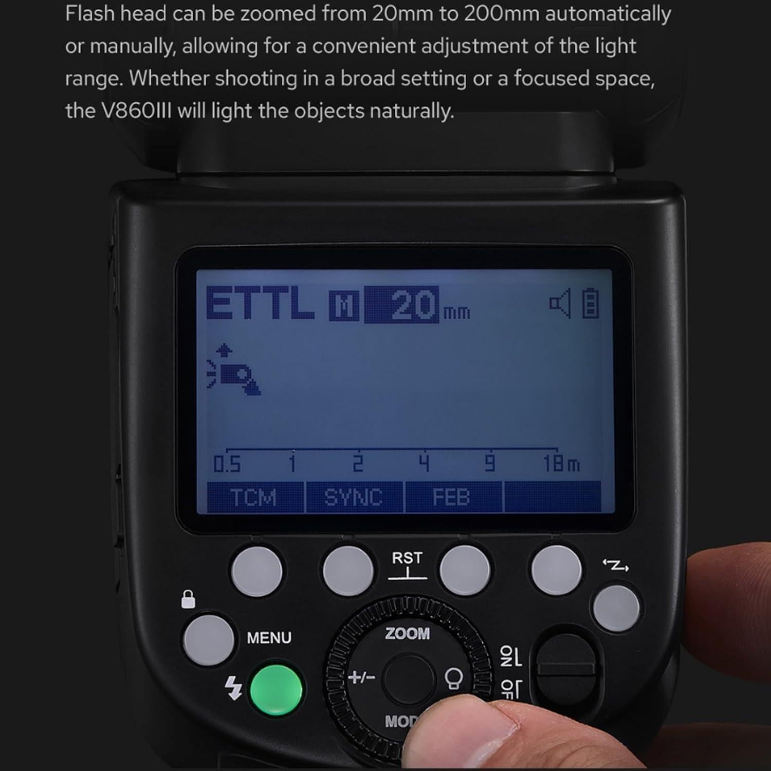 Flash Godox V860III-C para Cámara Canon E-TTL II 7.2V 2600mAh