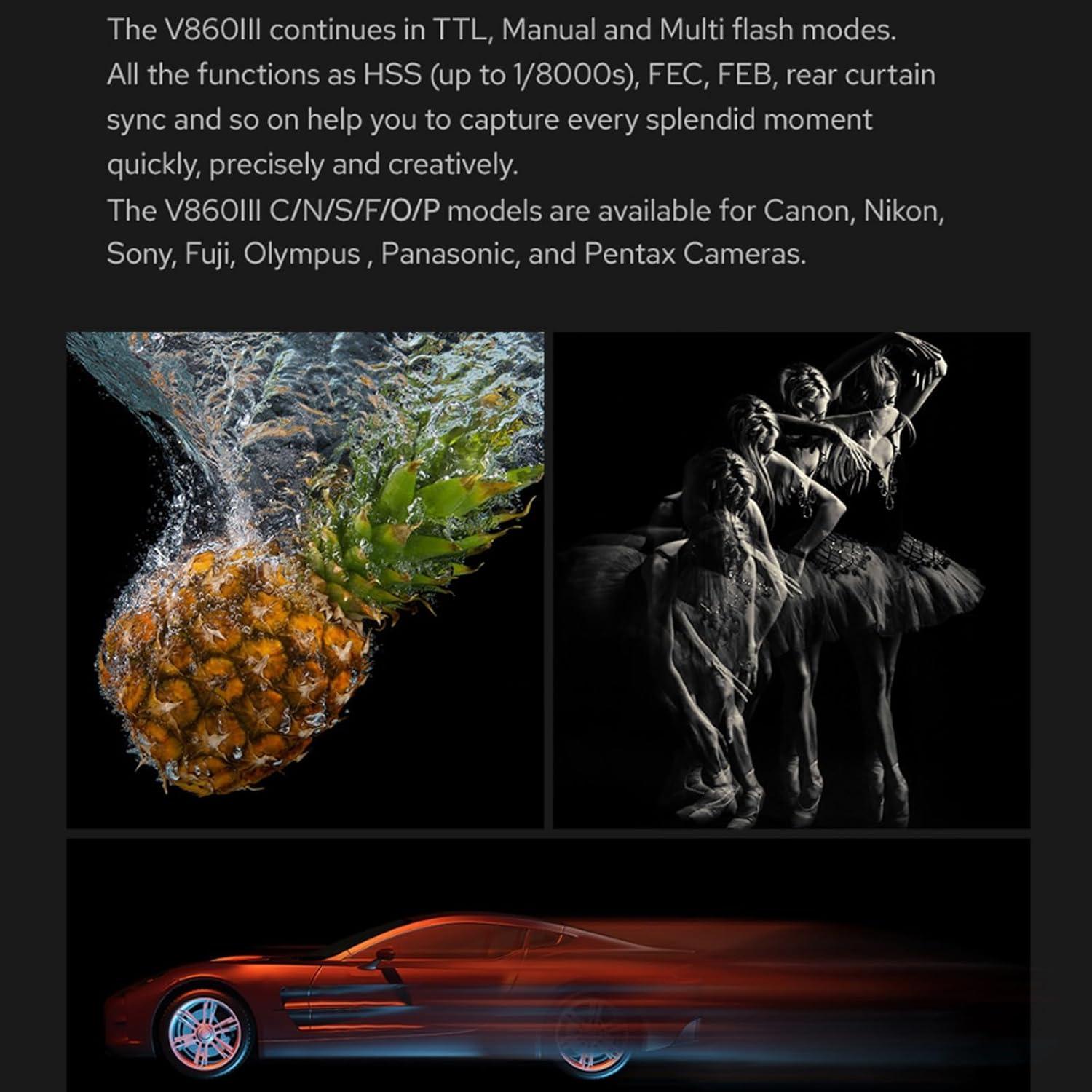 Flash Godox V860III-C para Cámara Canon E-TTL II 7.2V 2600mAh