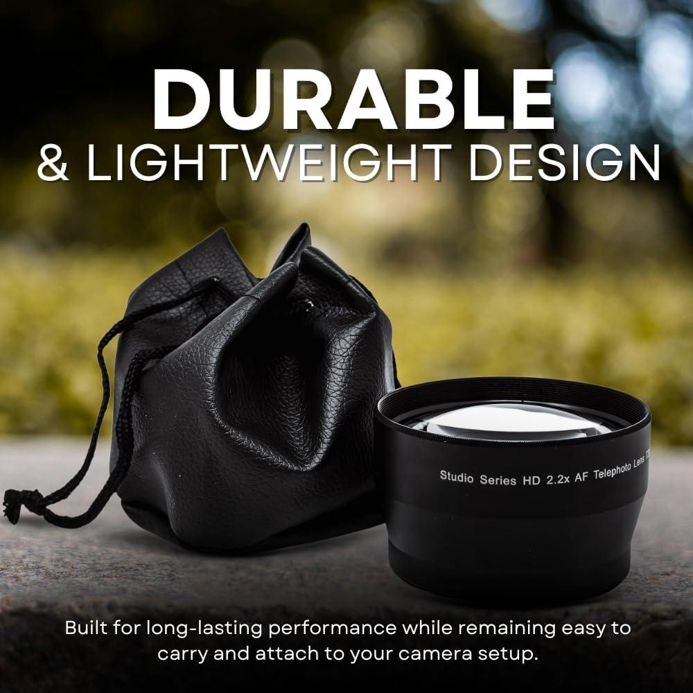 Lente Telefoto 58mm 2.2X Alta Definición para DSLR Canon