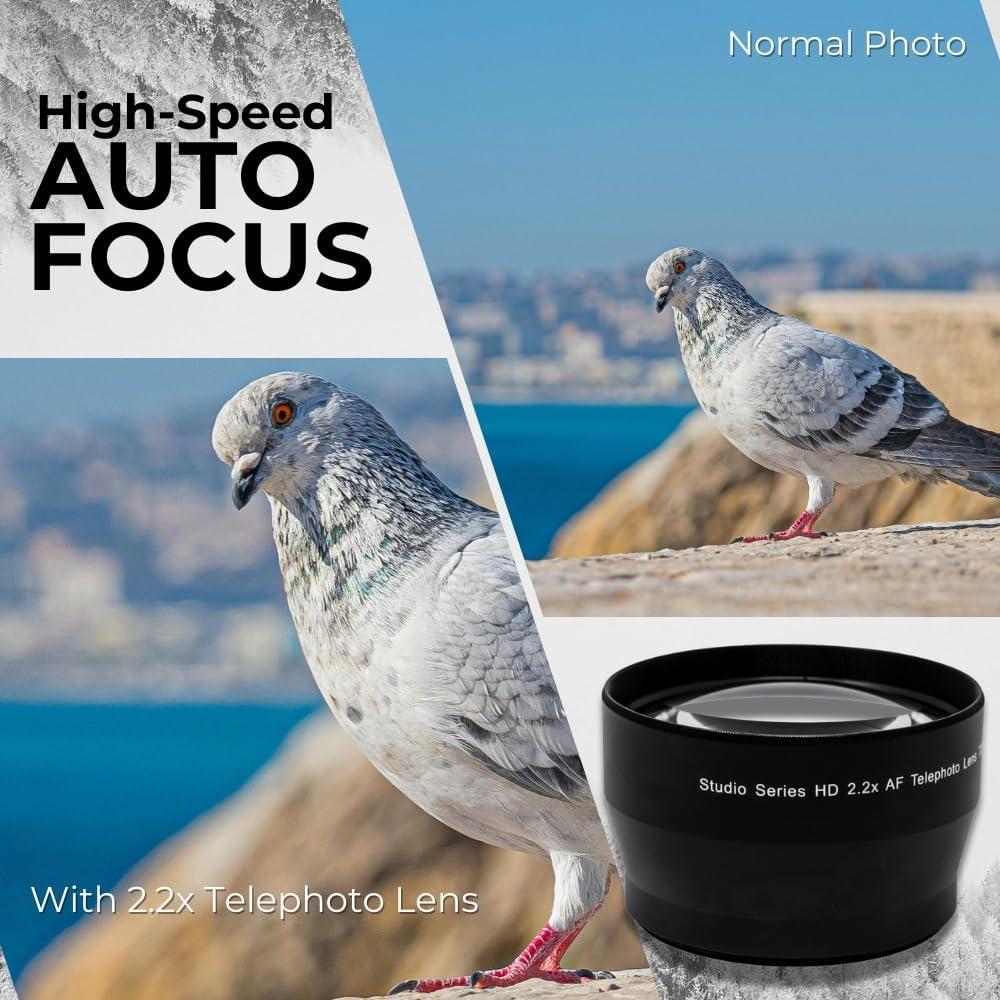 Lente Telefoto 58mm 2.2X Alta Definición para DSLR Canon