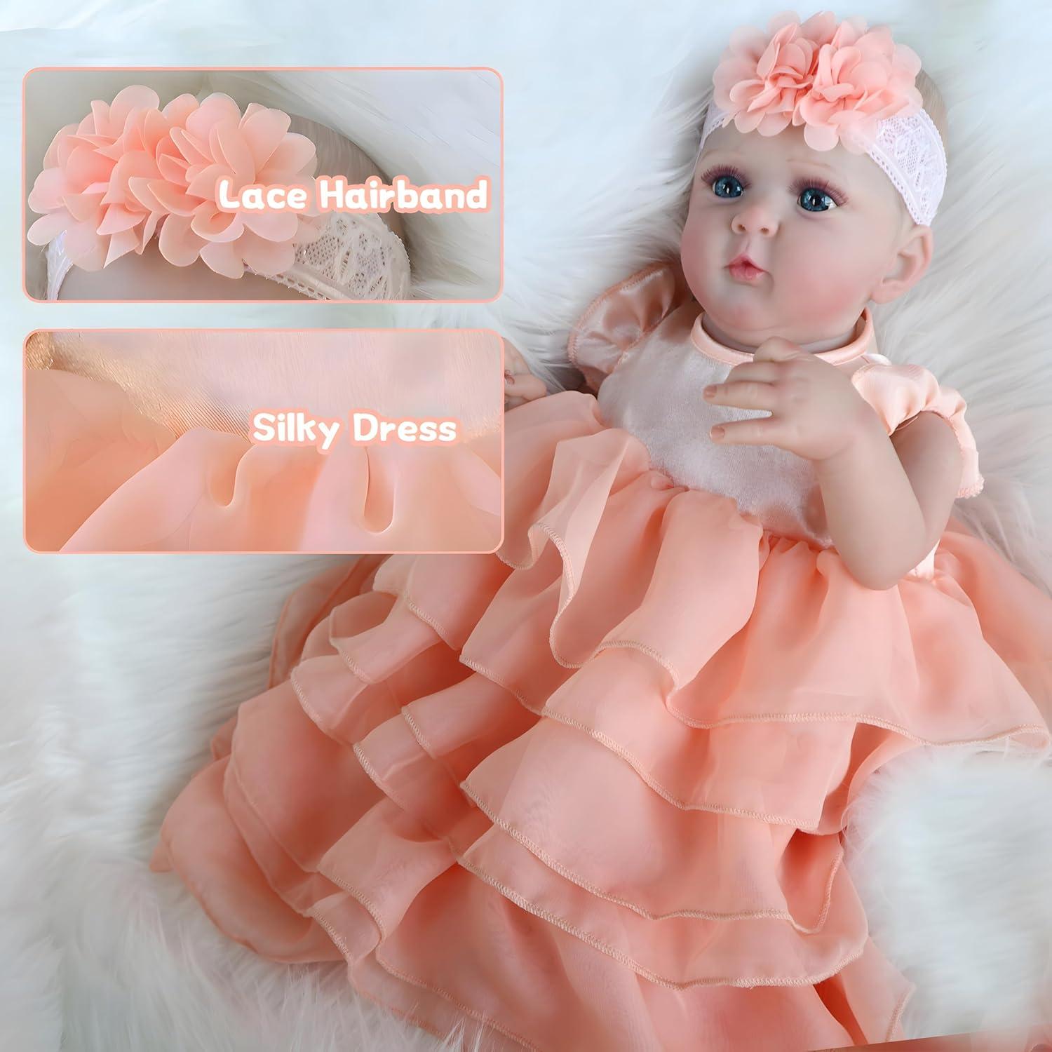 Muñeca de bebé realista FOCKOF 43 cm con accesorios