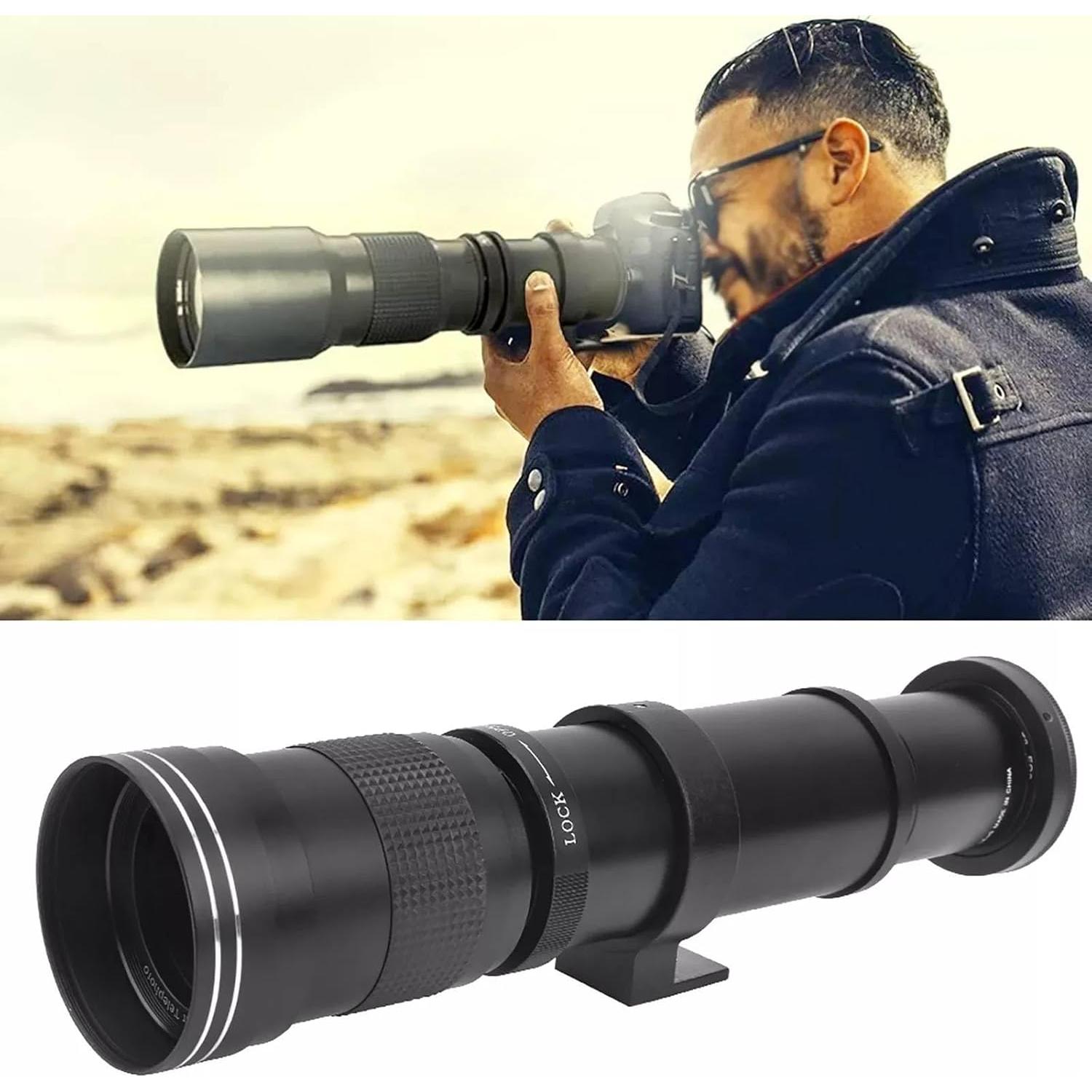 Lente Telefoto Zoom Manual 420-1600mm OPTURA HD para Canon