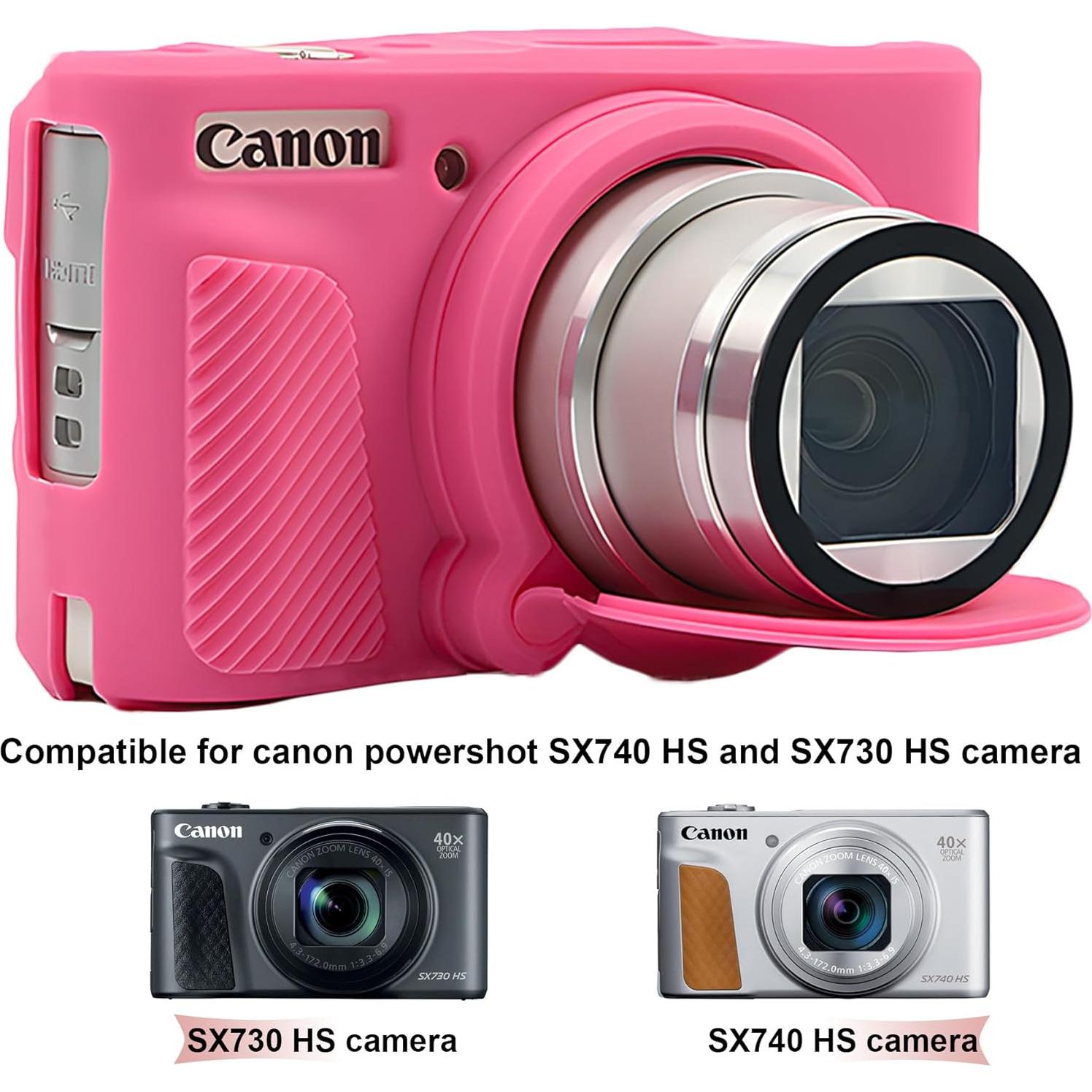 Funda de Silicona BOVKE para Cámara Canon PowerShot SX740/SX730 - Rosa Durazno