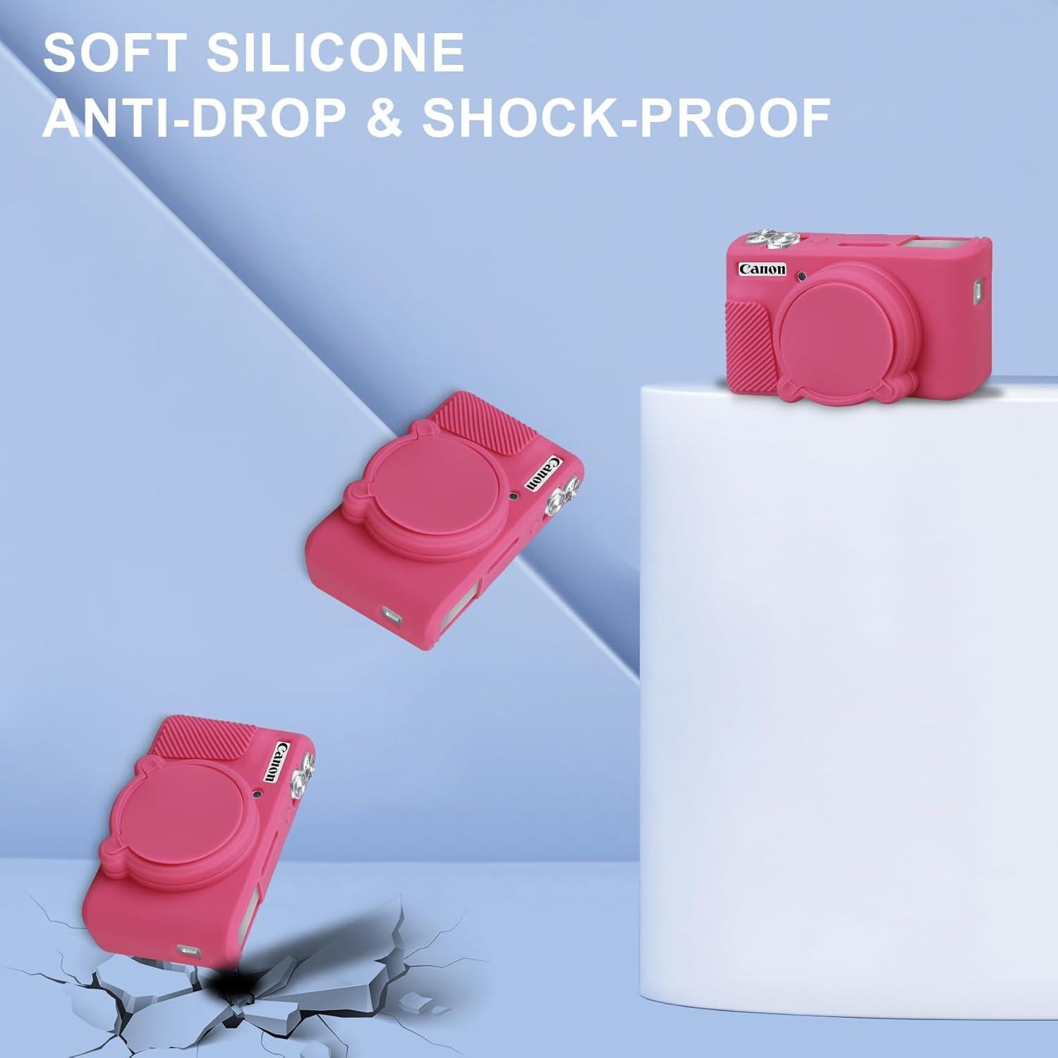 Funda de Silicona BOVKE para Cámara Canon PowerShot SX740/SX730 - Rosa Durazno