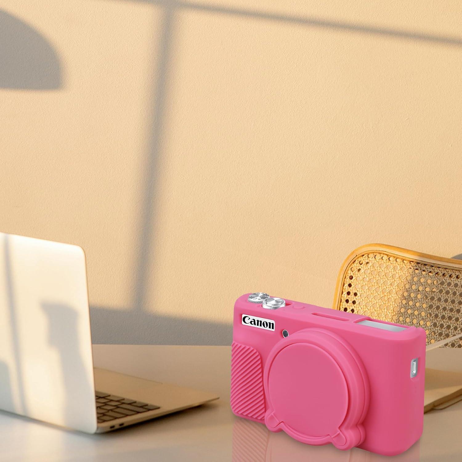 Funda de Silicona BOVKE para Cámara Canon PowerShot SX740/SX730 - Rosa Durazno