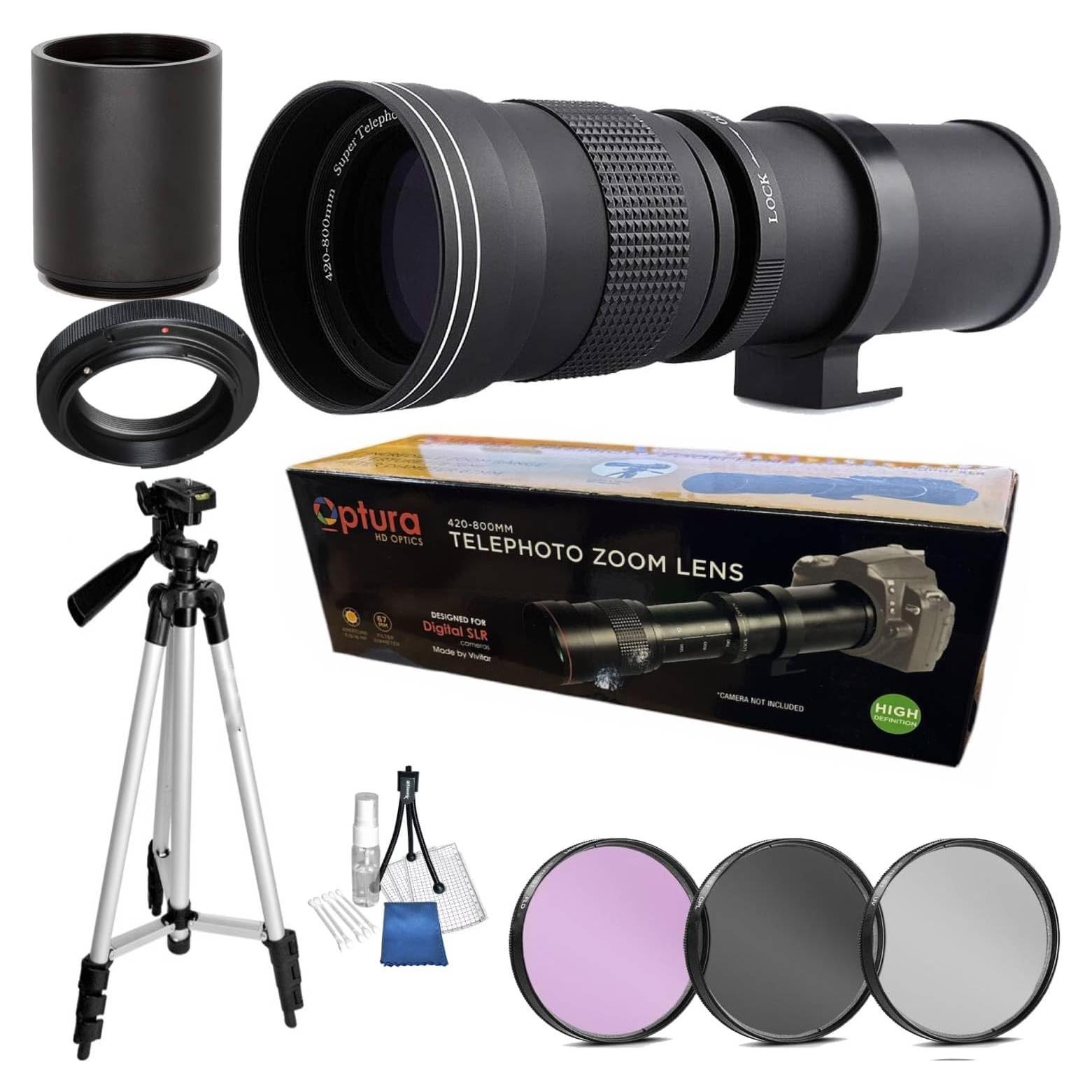 Lente Telefoto Zoom Manual 420-1600mm OPTURA HD para Nikon