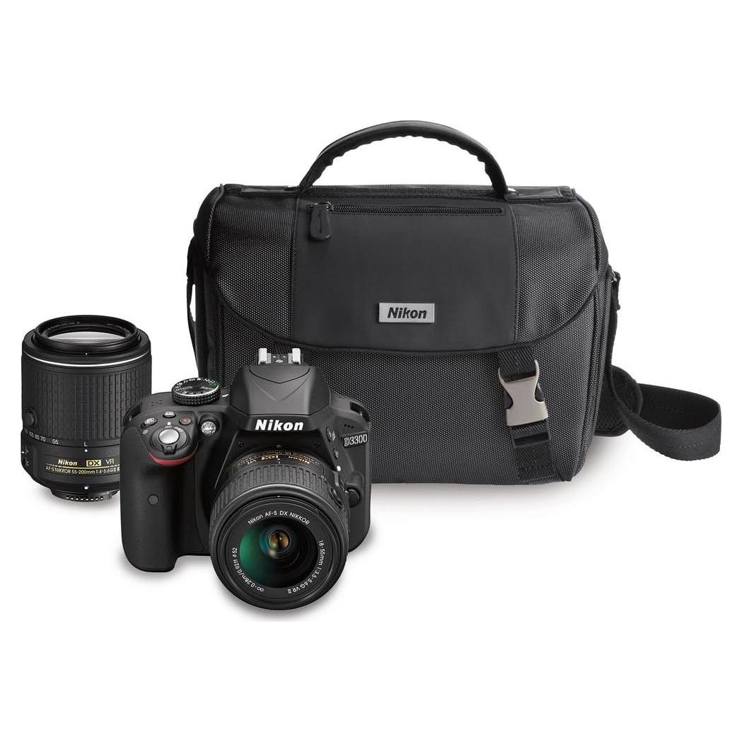 Cámara DSLR Nikon D3300 Kit con Lentes 18-55mm y 55-200mm
