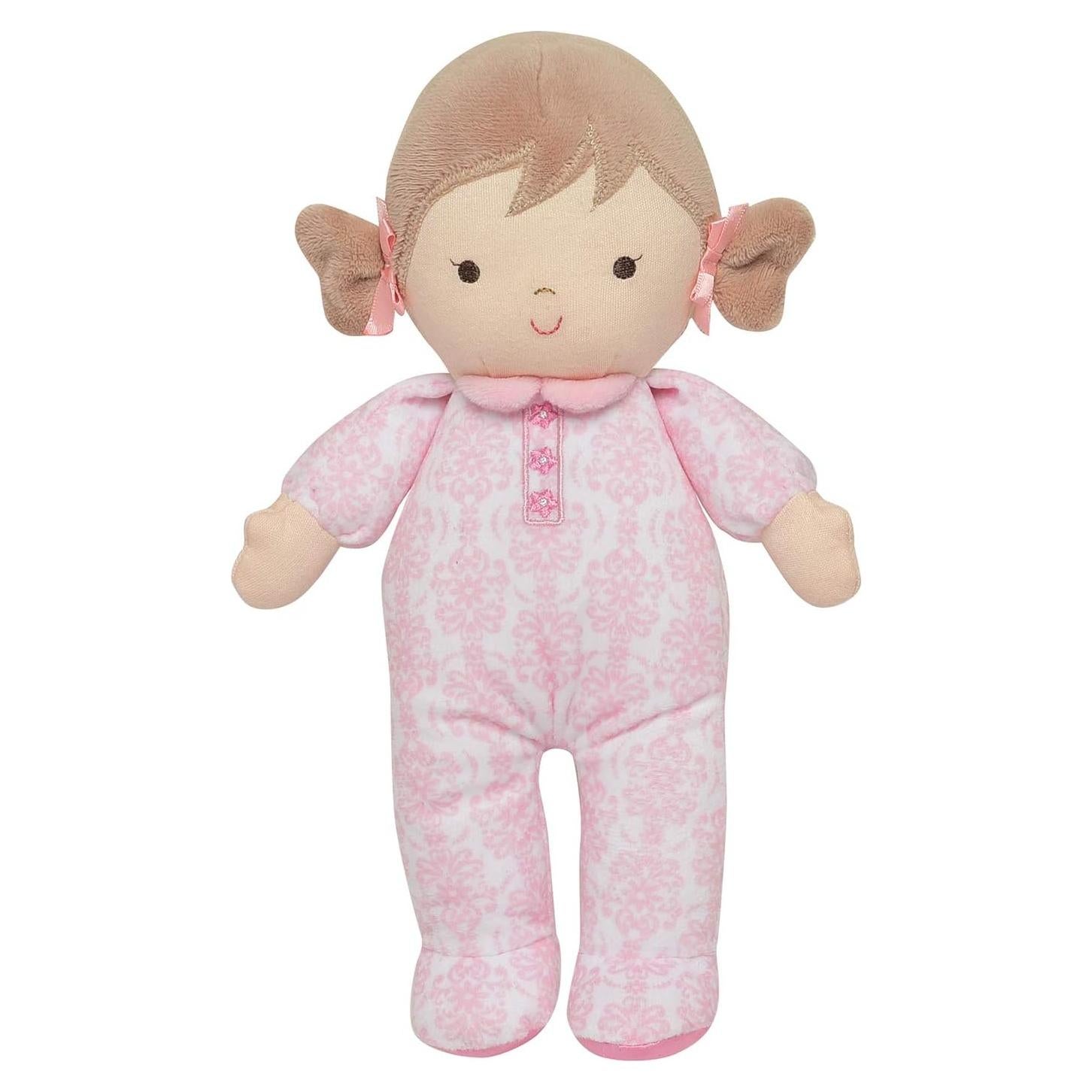 Muñeca de Peluche Brigitte 27,94 cm con Sonajero Rosa
