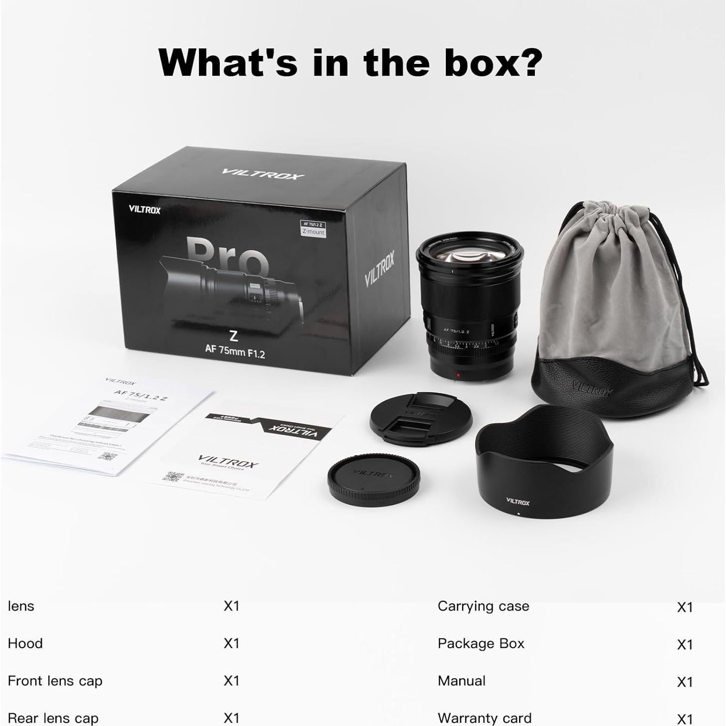 Lente VILTROX 75mm f/1.2 AF para Nikon Z - Gran Apertura