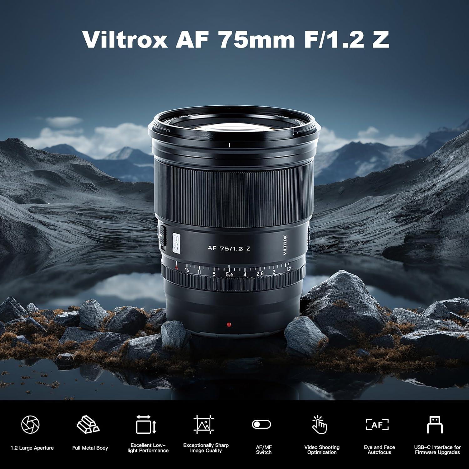 Lente VILTROX 75mm f/1.2 AF para Nikon Z - Gran Apertura