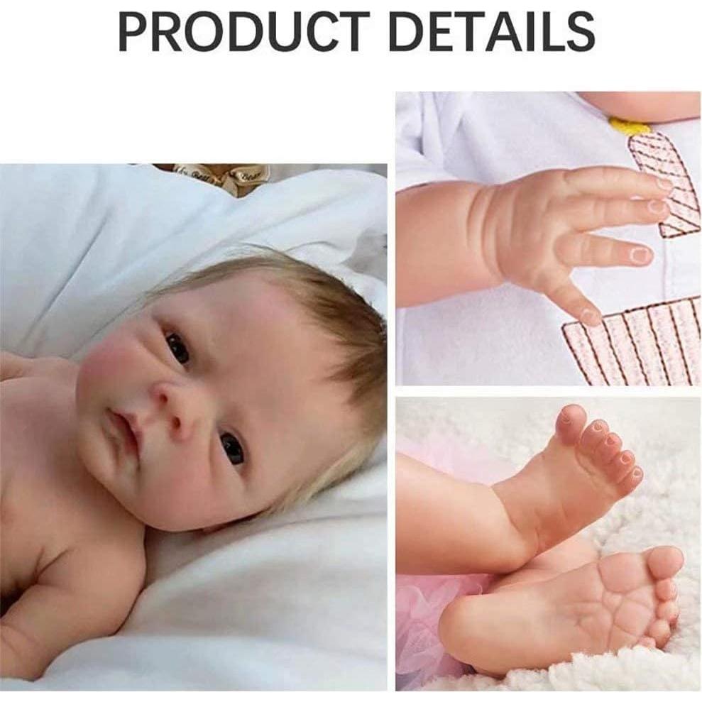 Muñeca Bebé Renacido AFEWD 45.72 cm Realista con Accesorios