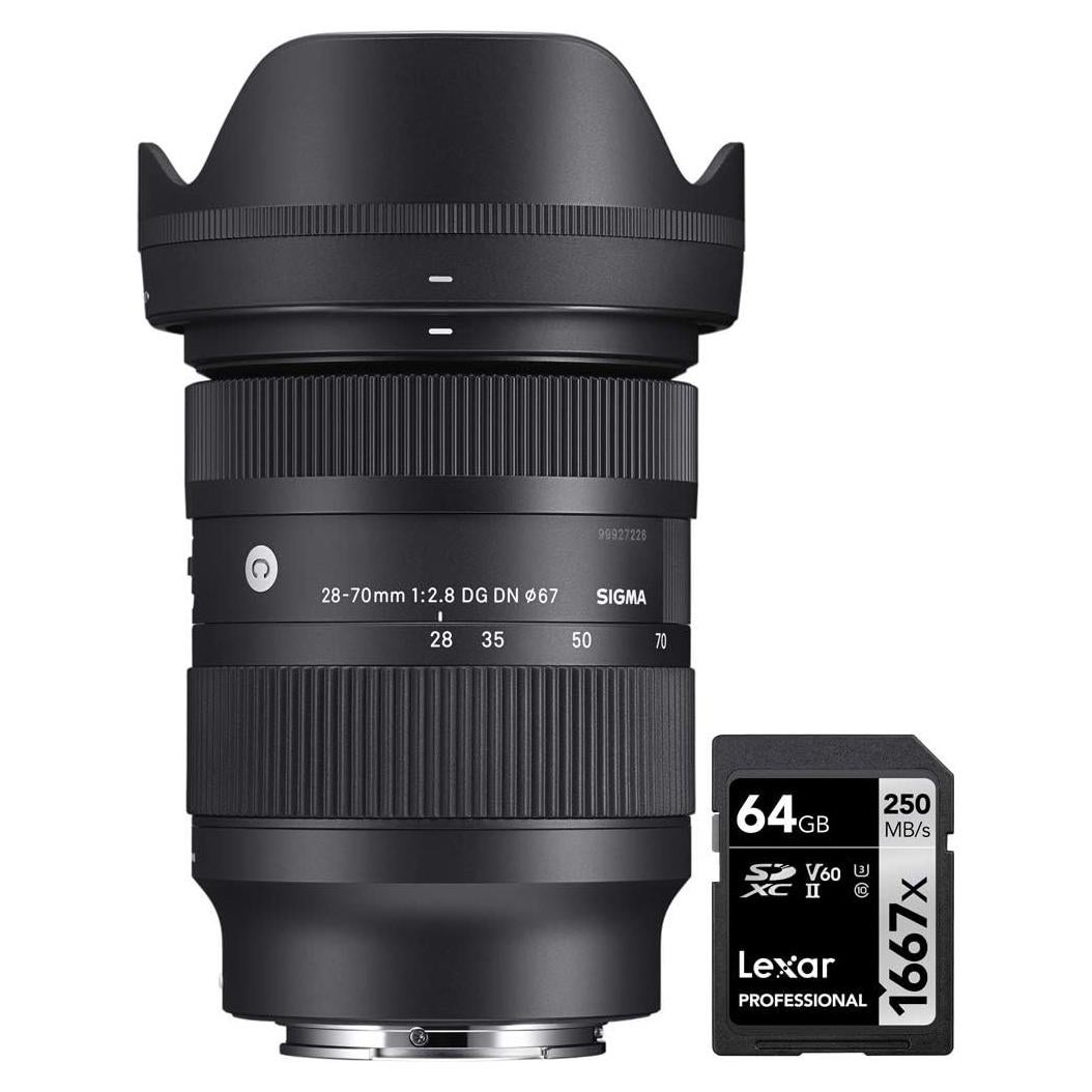 Lente Zoom Sigma 28-70mm F2.8 DG DN para Sony E + Tarjeta 64GB