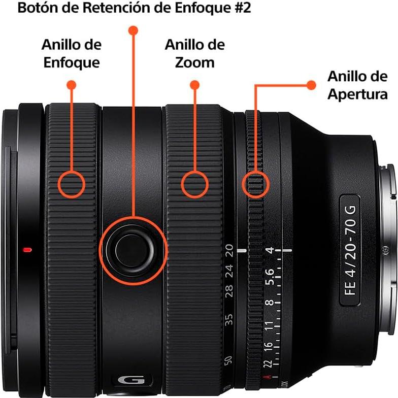 Lente Sony FE 20-70mm f/4 G para cámaras E - Zoom Ultra Gran Angular