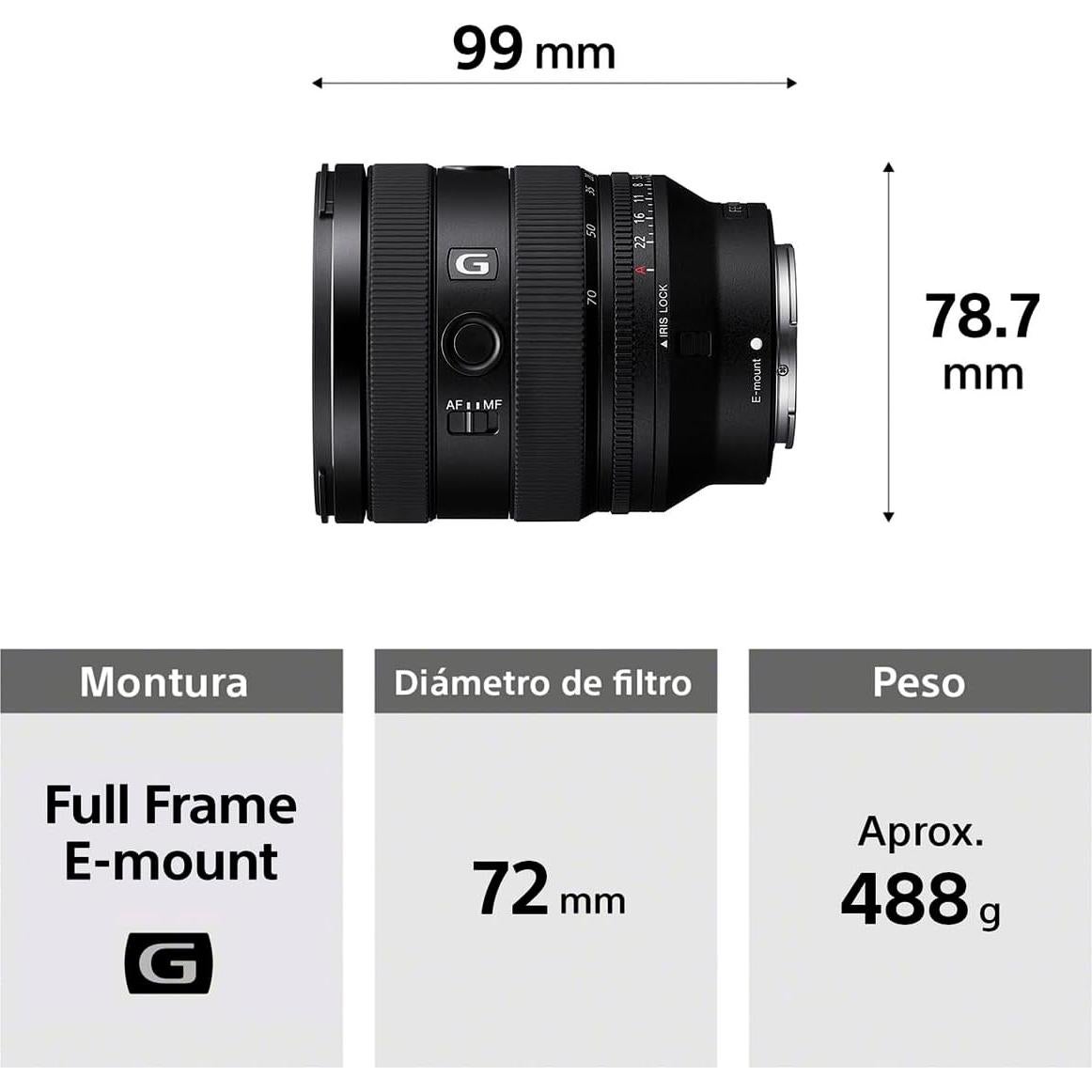 Lente Sony FE 20-70mm f/4 G para cámaras E - Zoom Ultra Gran Angular