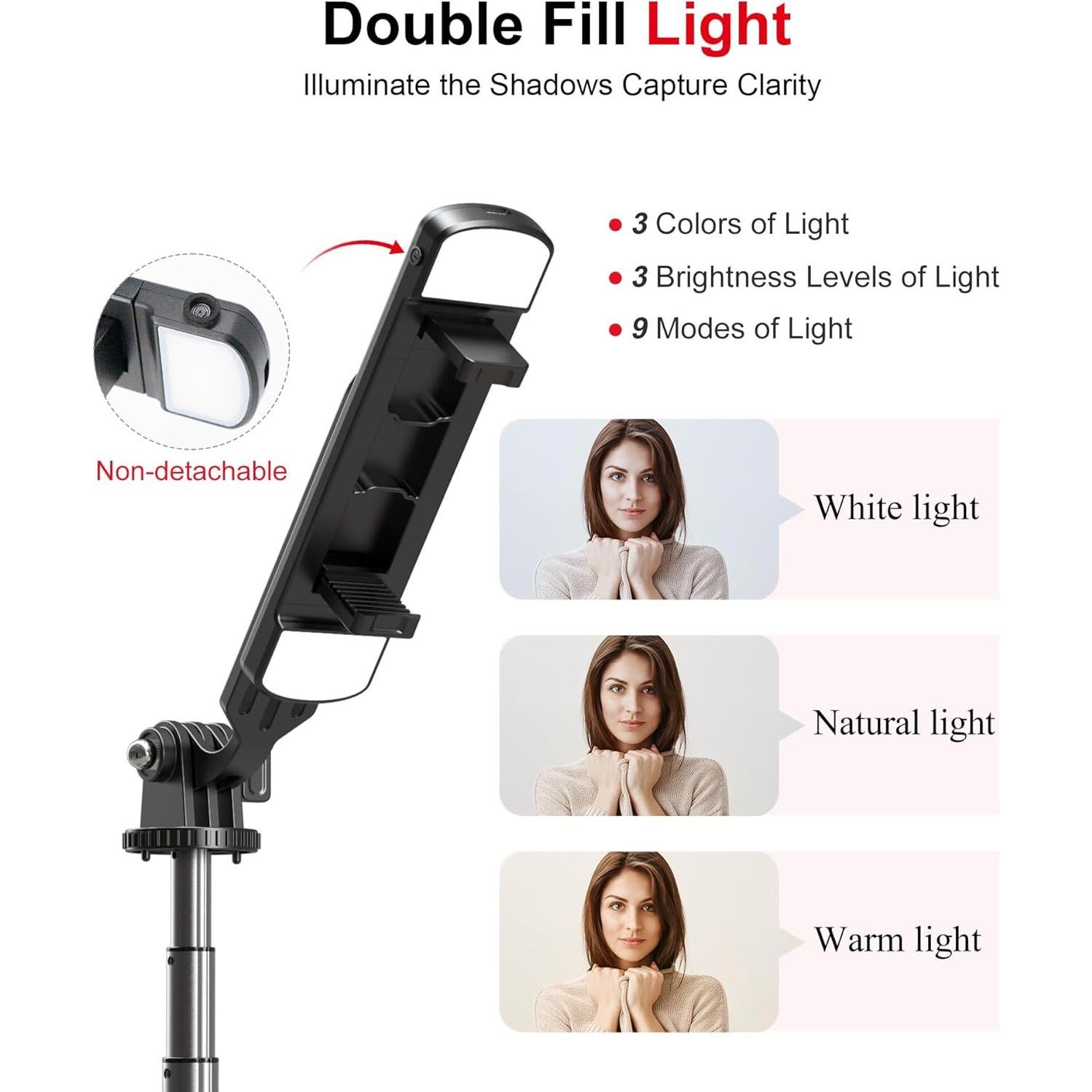 Trípode para teléfono ASHINER con control remoto y luces LED