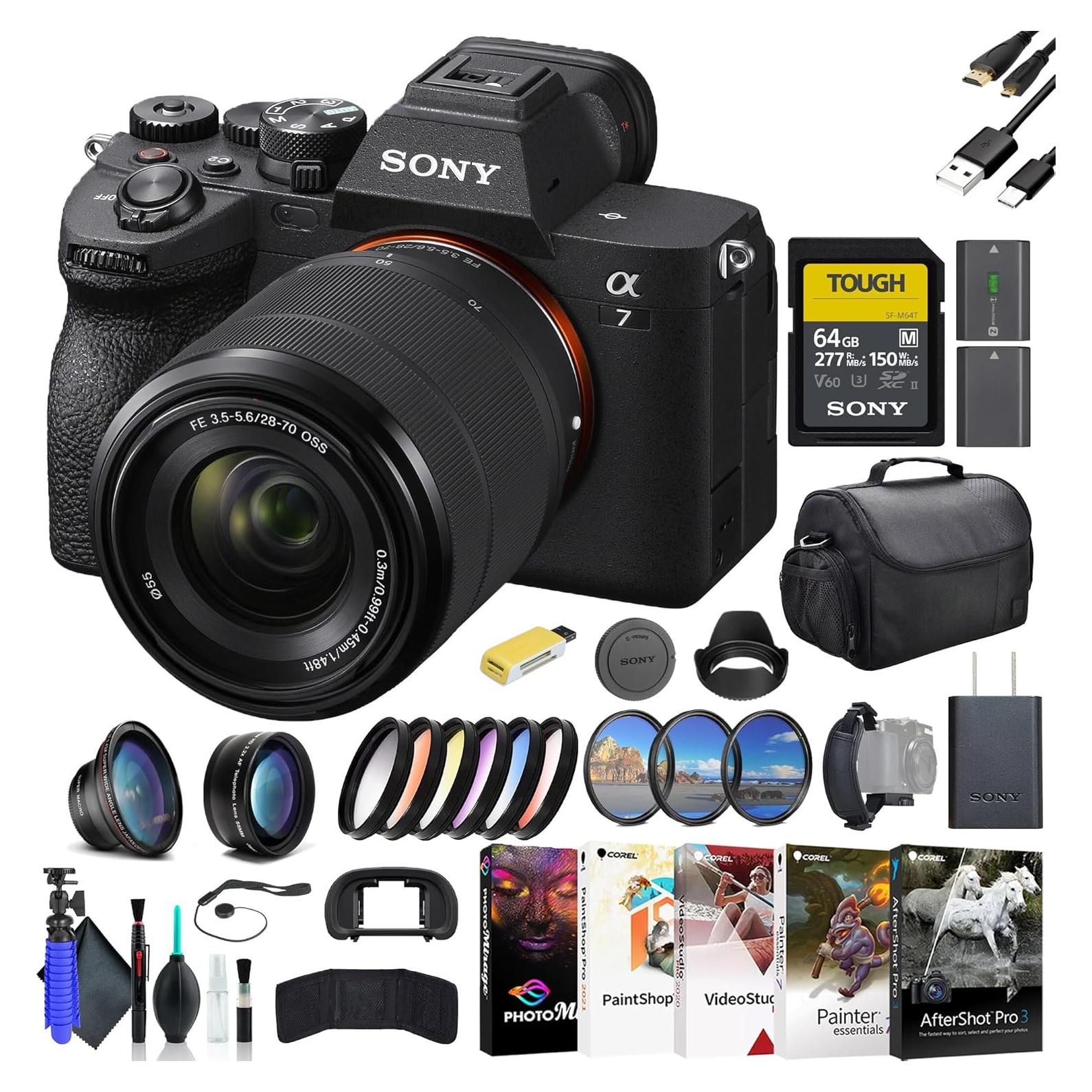 Cámara Sin Espejo Sony a7 IV con Lente 28-70mm y Accesorios