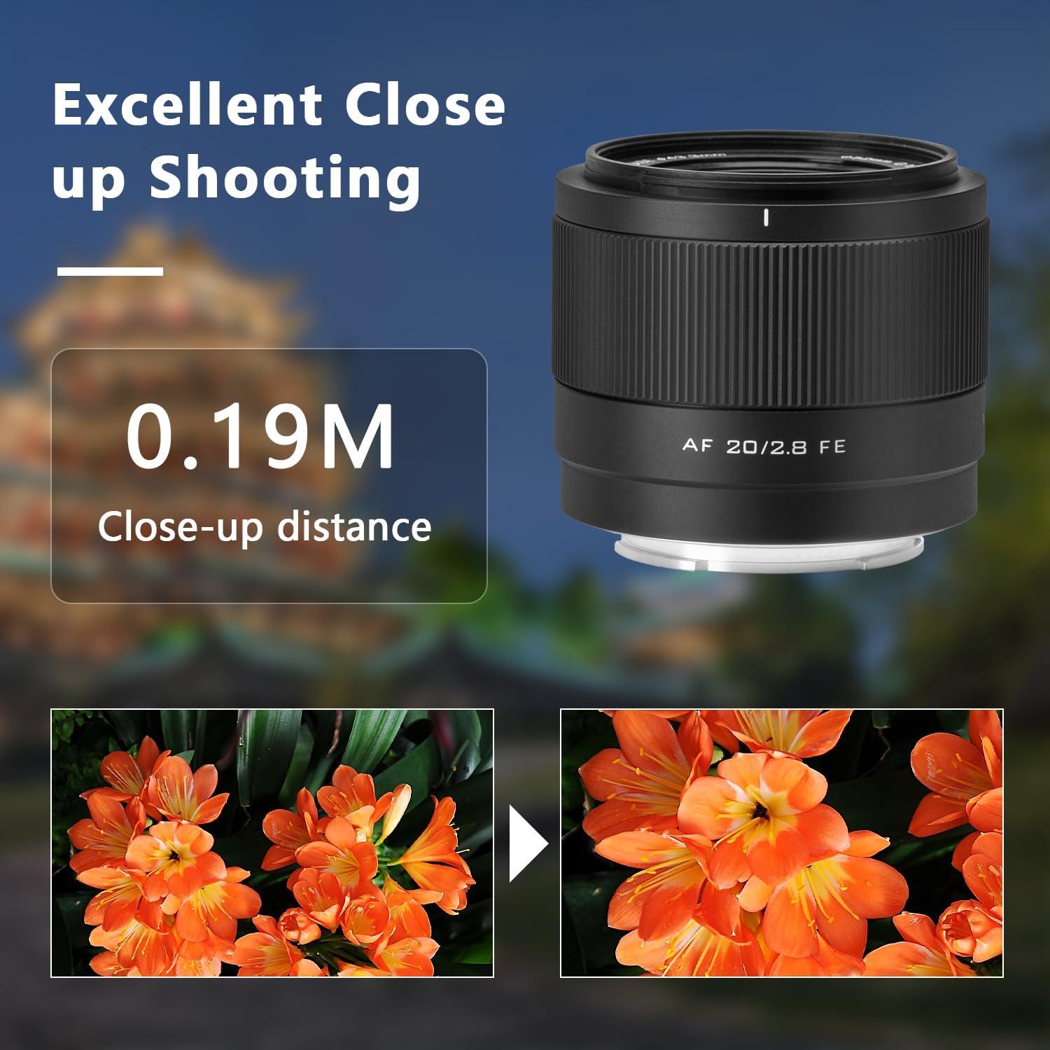 Lente Viltrox 20mm F2.8 FE Autofoco para Cámaras Sony E