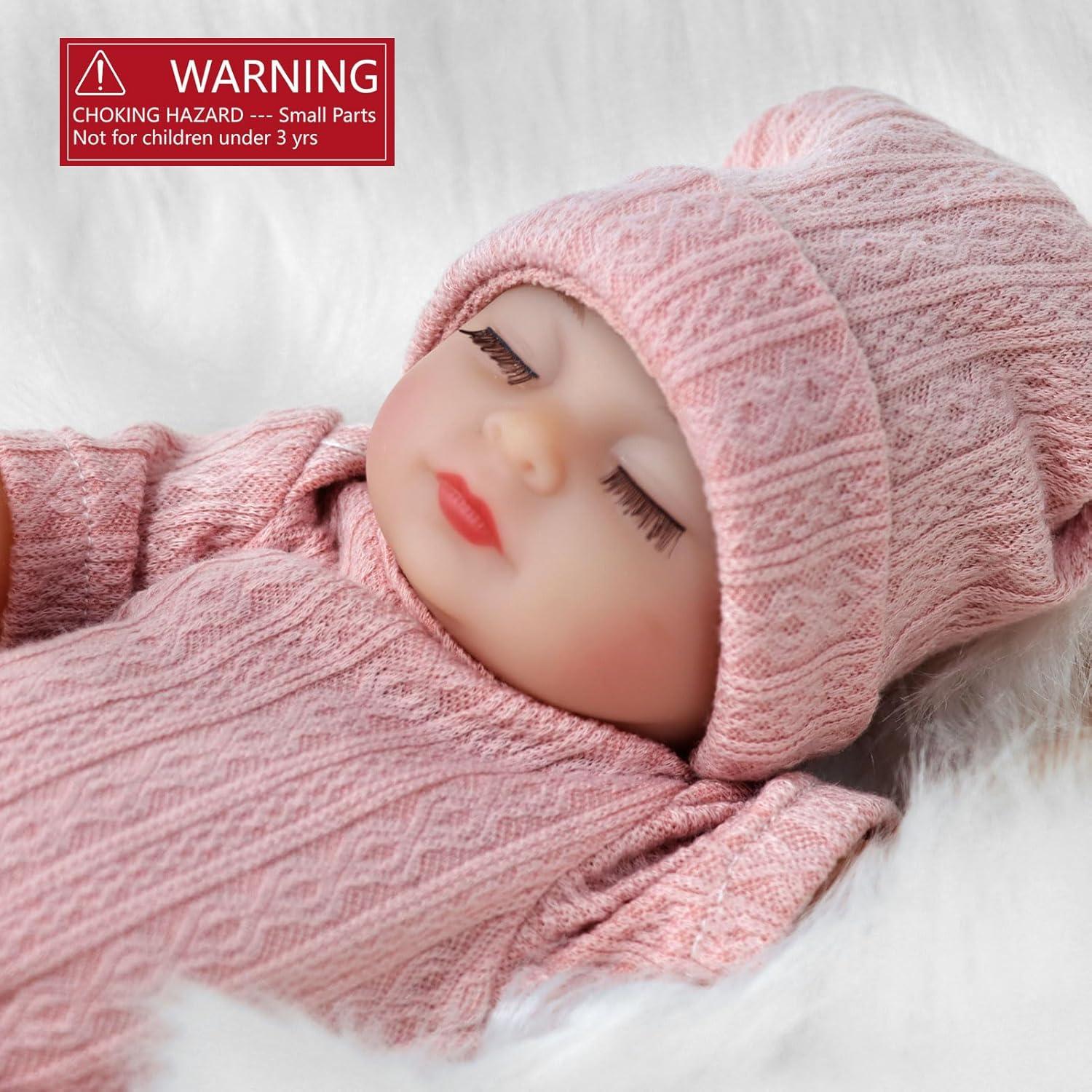 Muñeca de bebé renacida JURONG 25,4 cm con ropa rosa