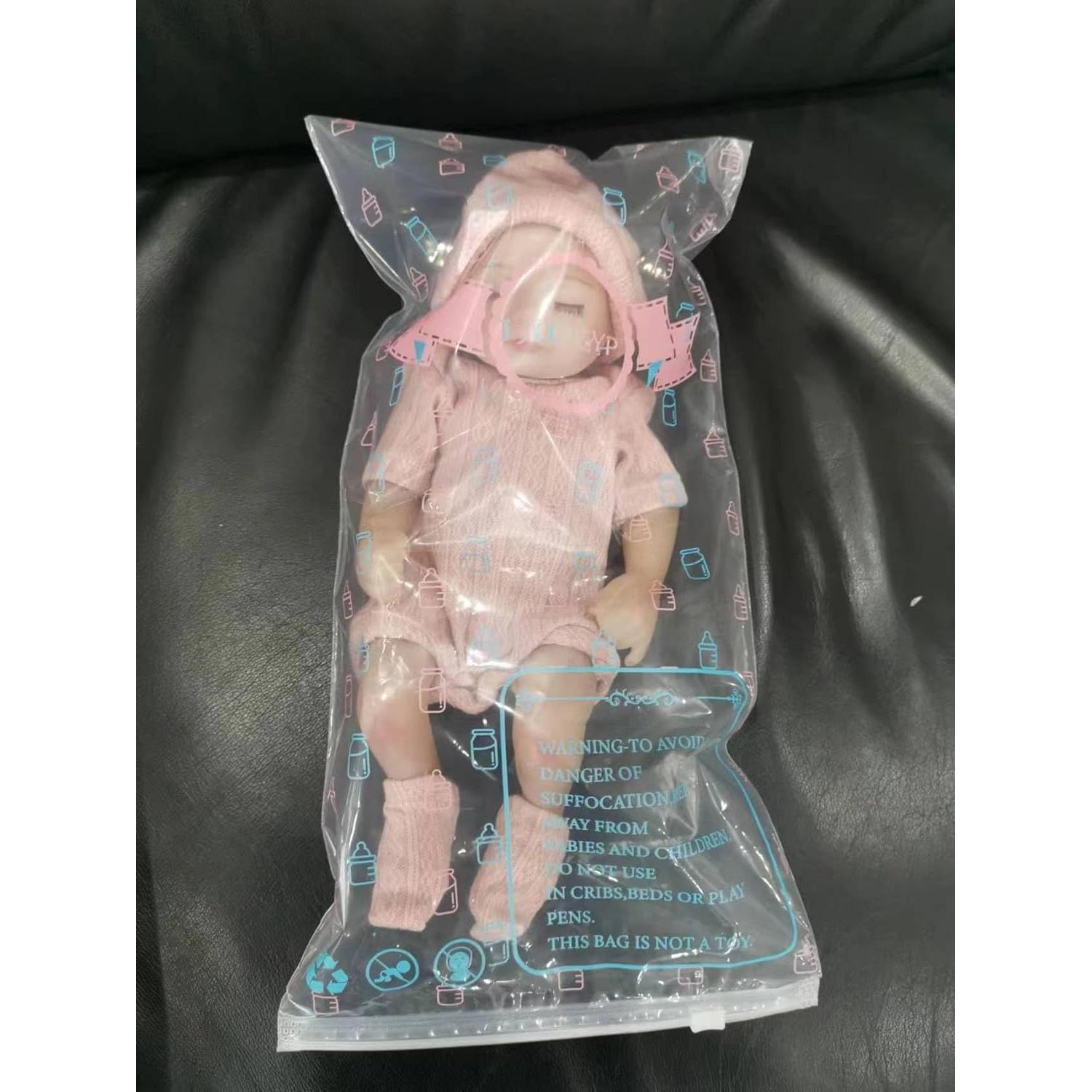 Muñeca de bebé renacida JURONG 25,4 cm con ropa rosa