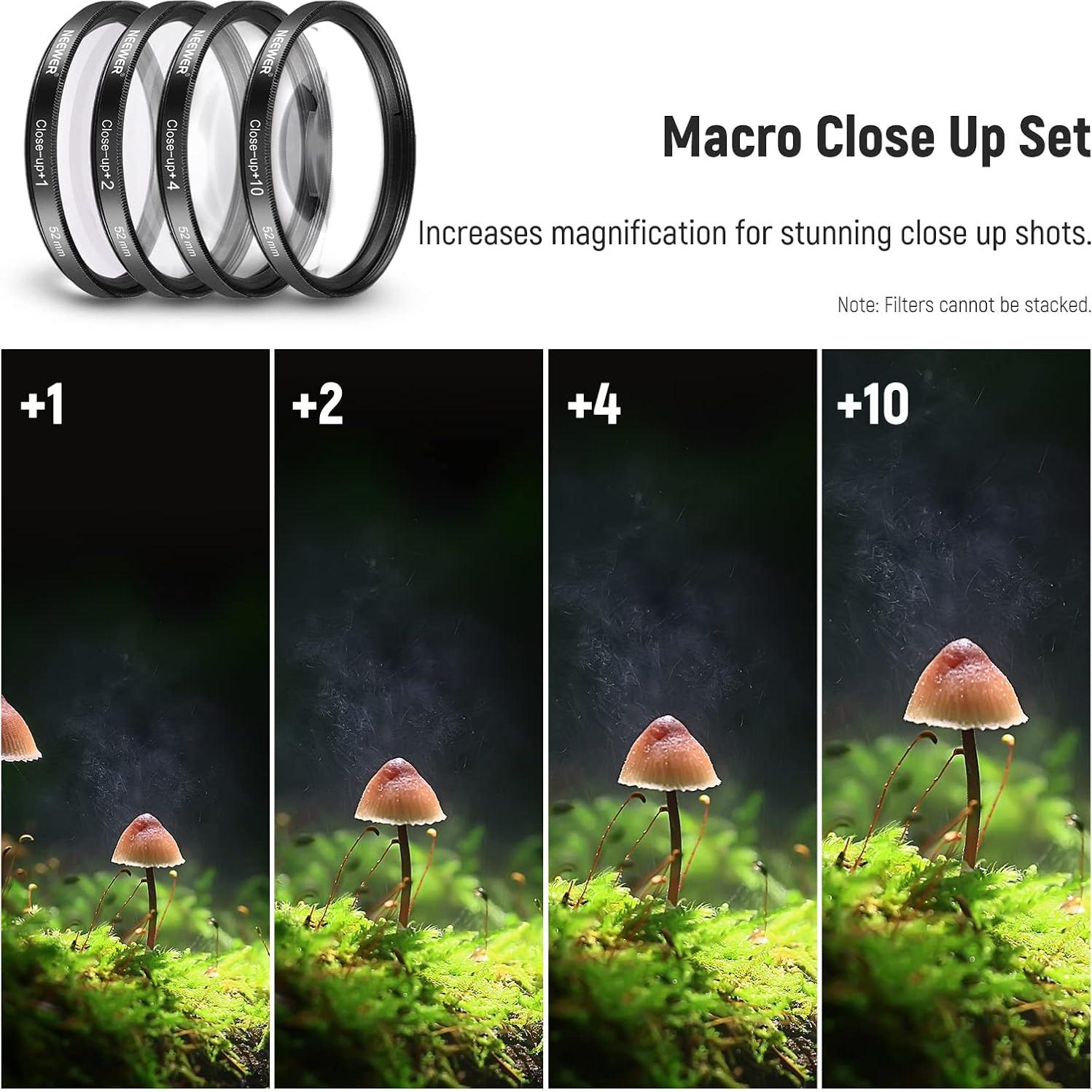 Kit de Lentes y Filtros NEEWER 52mm Gran Angular y Telefoto