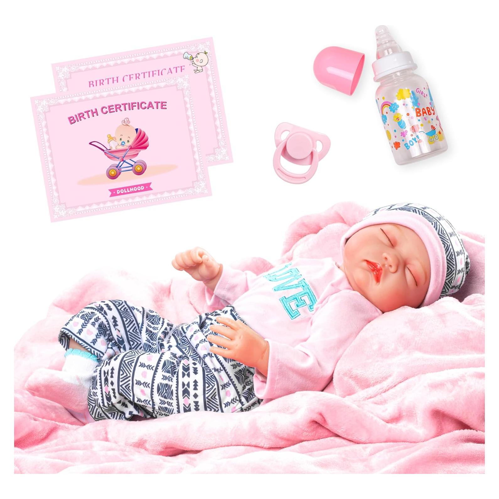 Muñeca Reborn DOLLHOOD 55.88 cm Realista con Accesorios