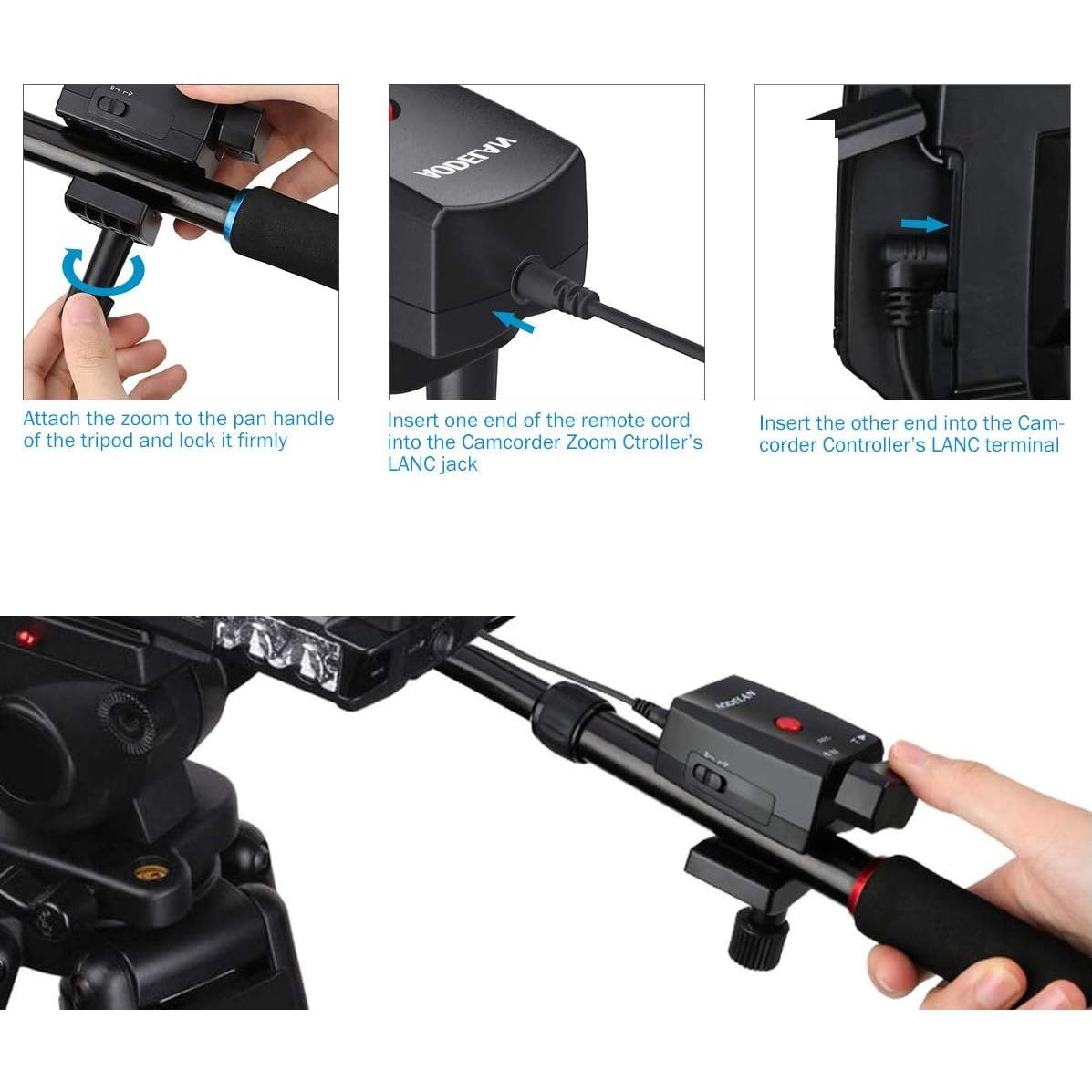Control Remoto de Zoom AODELAN para Cámaras LANC - 170g