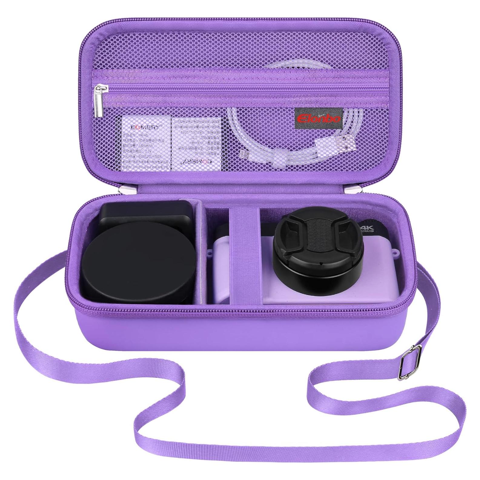 Funda de Cámara Digital 4K Elonbo Morado para Vlogging 48MP
