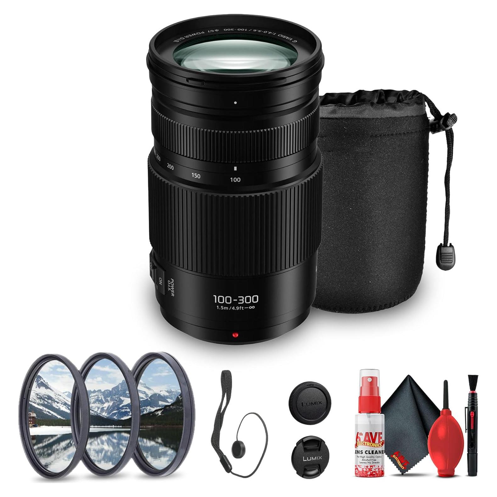 Lente Panasonic Lumix G Vario 100-300mm f/4.5-5.6 + Kit Accesorios