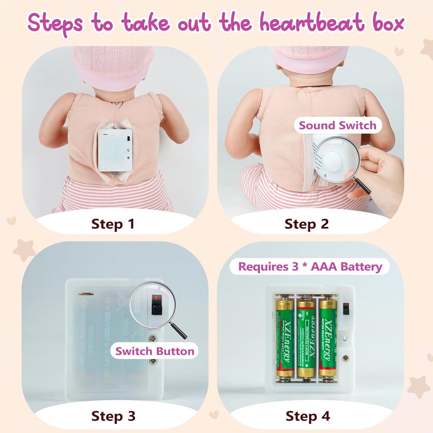 Muñeca Bebé Reborn BABESIDE Loulou 50.8 cm con Latido