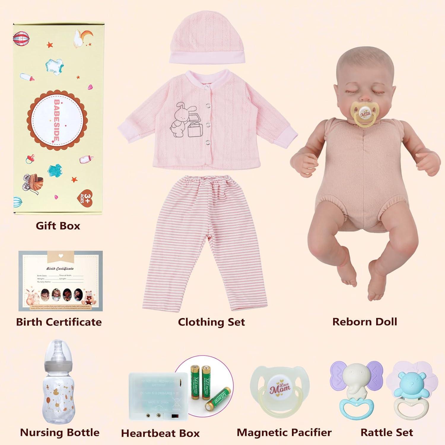 Muñeca Bebé Reborn BABESIDE Loulou 50.8 cm con Latido