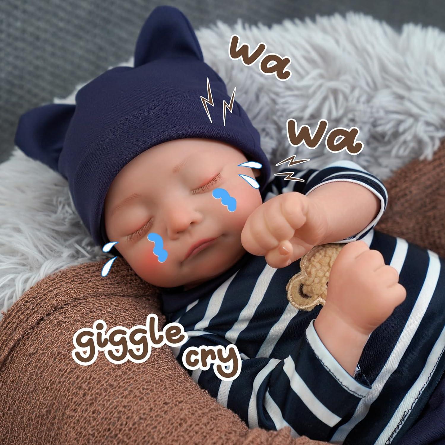 Muñeca Bebé Reborn BABESIDE Kai 43 cm con Latido y Sonido