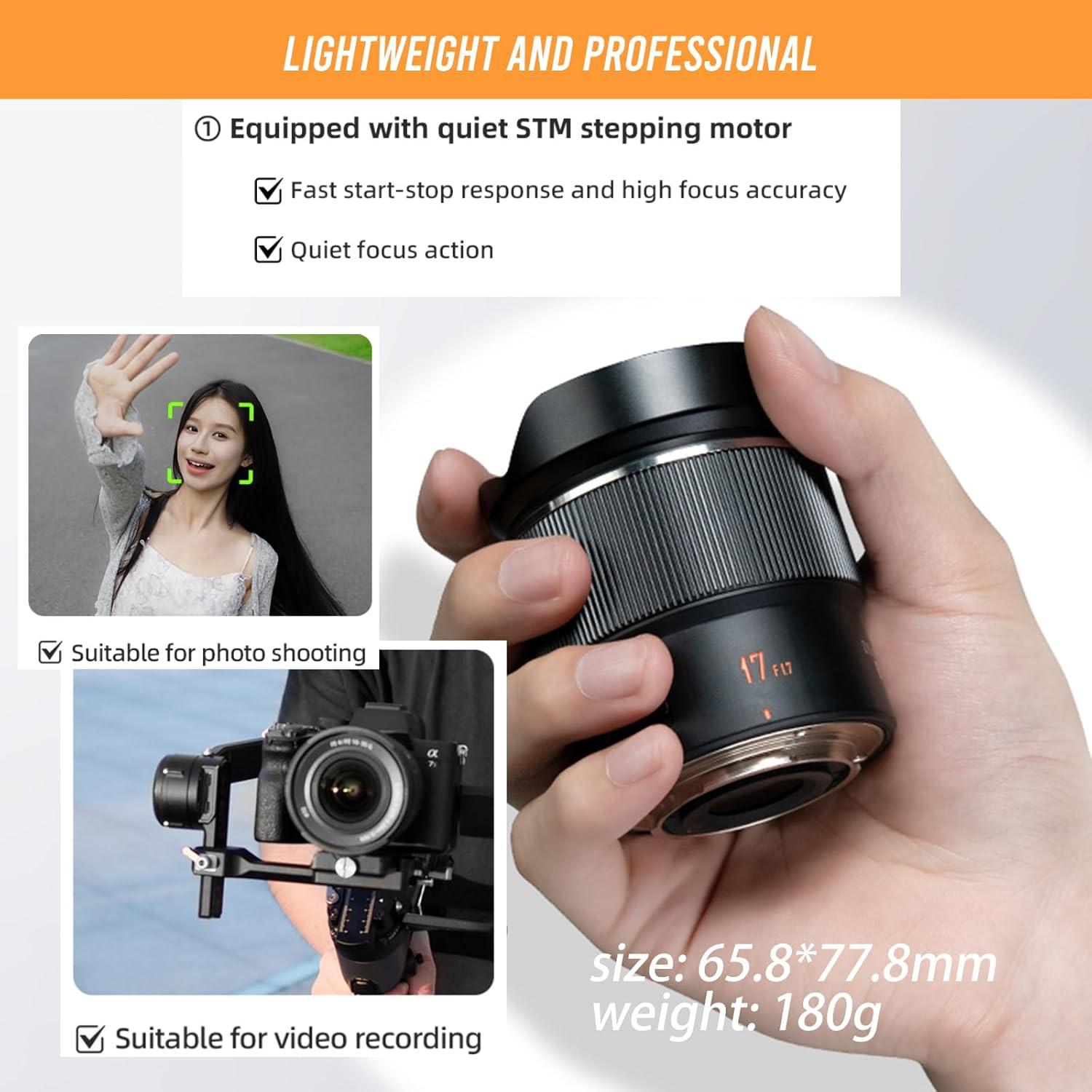 Lente Prime YONGNUO YN17MM F1.7 para Cámaras M4/3