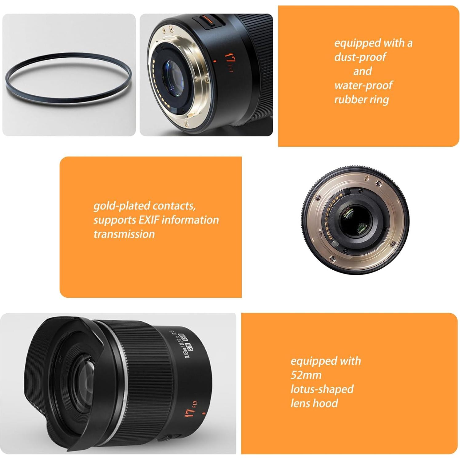 Lente Prime YONGNUO YN17MM F1.7 para Cámaras M4/3