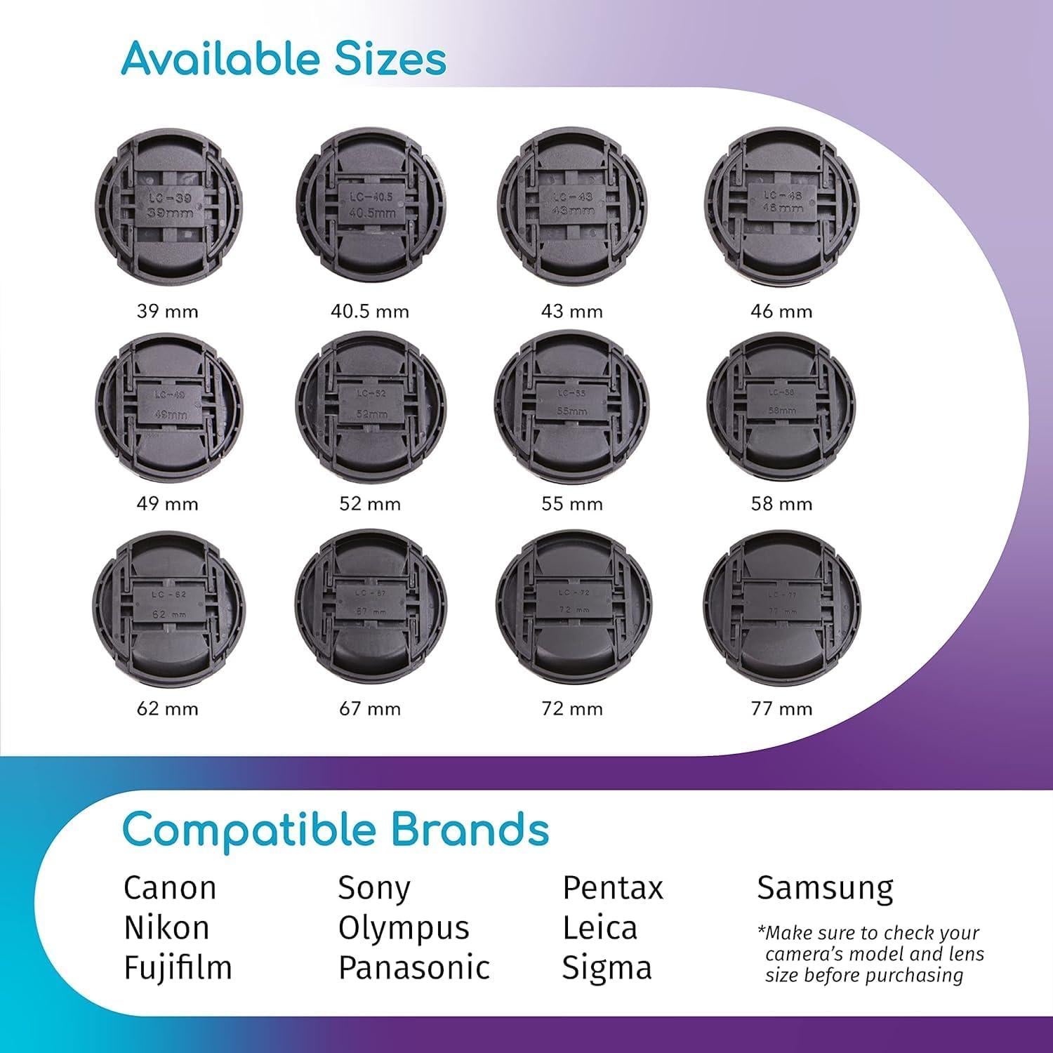 Tapa de Lente Frontal 77MM Cam Design para DSLR Canon Nikon Sony